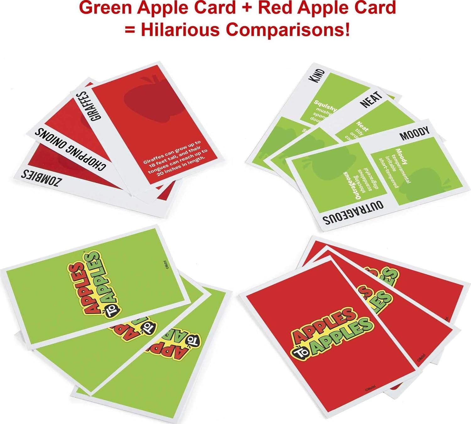 image:imageMattel Games Apples to Apples Junior Game for Ages 9 48 Players Funny Comparison Card Play Designed for Kids and Family Game NightClassic