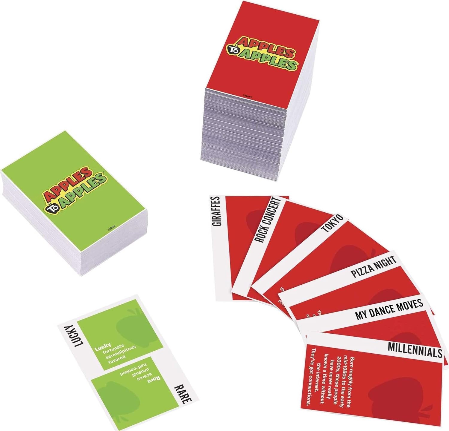 image:imageMattel Games Apples to Apples Junior Game for Ages 9 48 Players Funny Comparison Card Play Designed for Kids and Family Game NightClassic