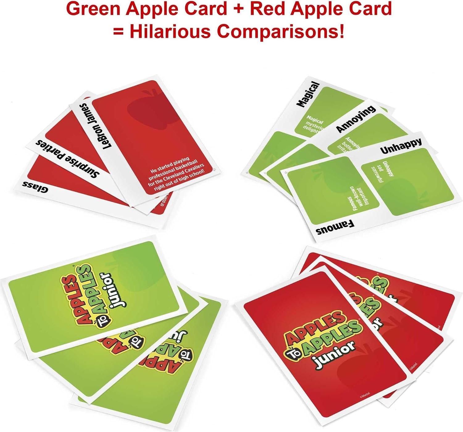 image:imageMattel Games Apples to Apples Junior Game for Ages 9 48 Players Funny Comparison Card Play Designed for Kids and Family Game NightJunior
