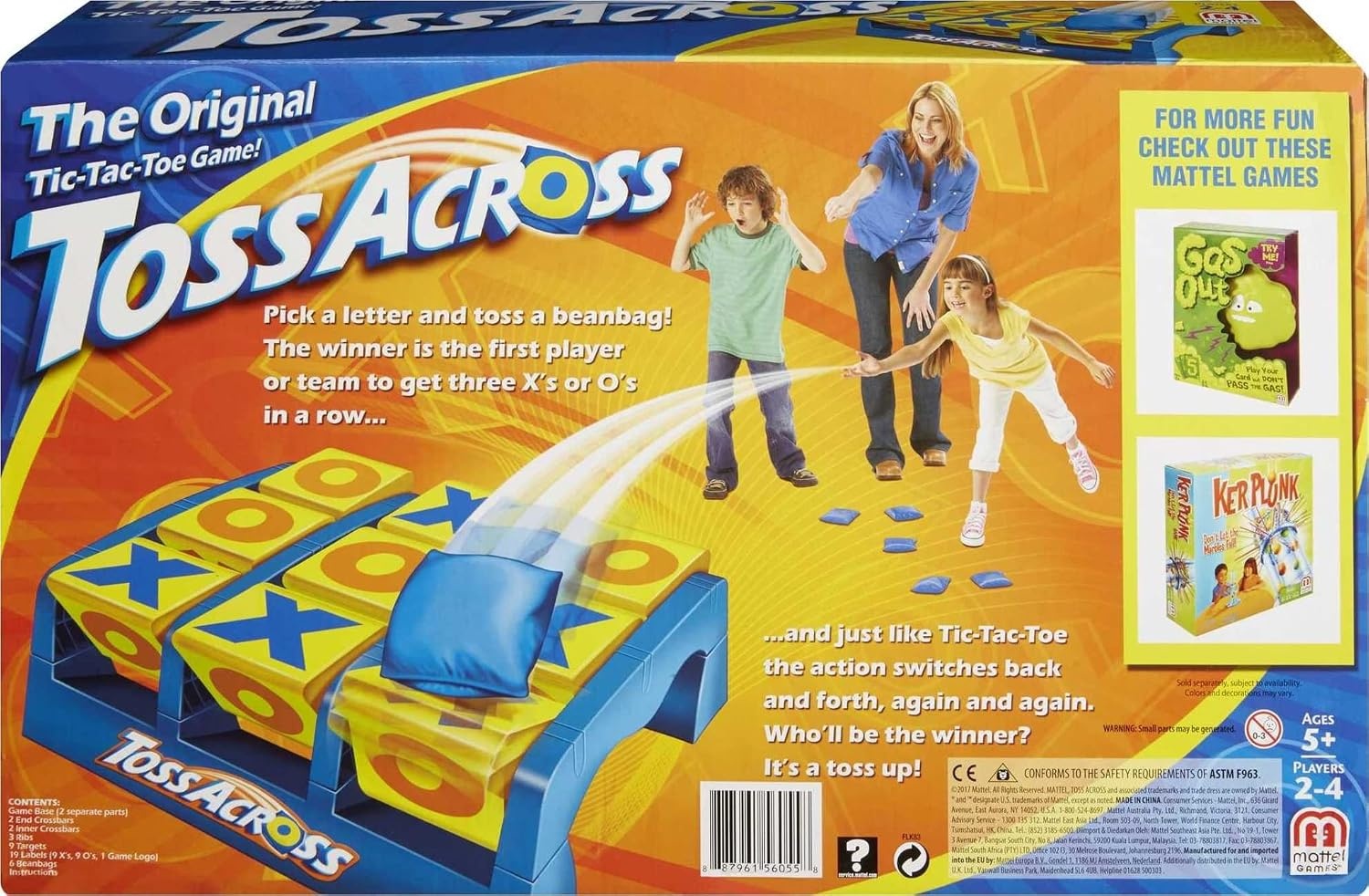 image:imageMattel Games Toss Across Indoor Outdoor Game for Ages 5 24 Players Get 3inaRow Bean Bag Throwing TicTacToe Game Active Play for Family Nights amp CampingToss Across