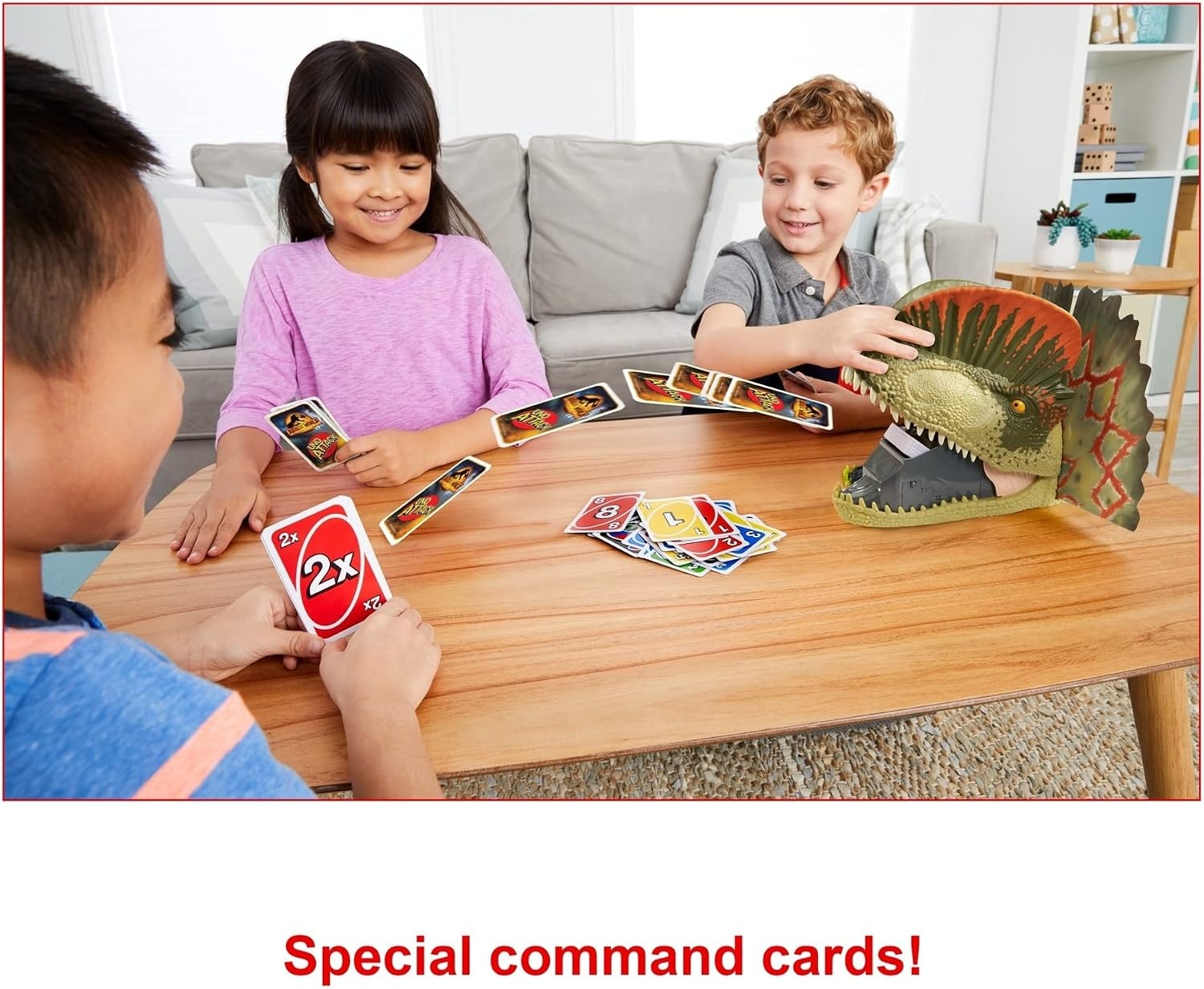 image:imageMattel Games UNO Attack Game Ages 7 210 Players Card Launcher Featuring Lights amp Sounds amp Special Mega Hit Rule for Kids Teens amp Family Game Night Amazon ExclusiveJurassic World