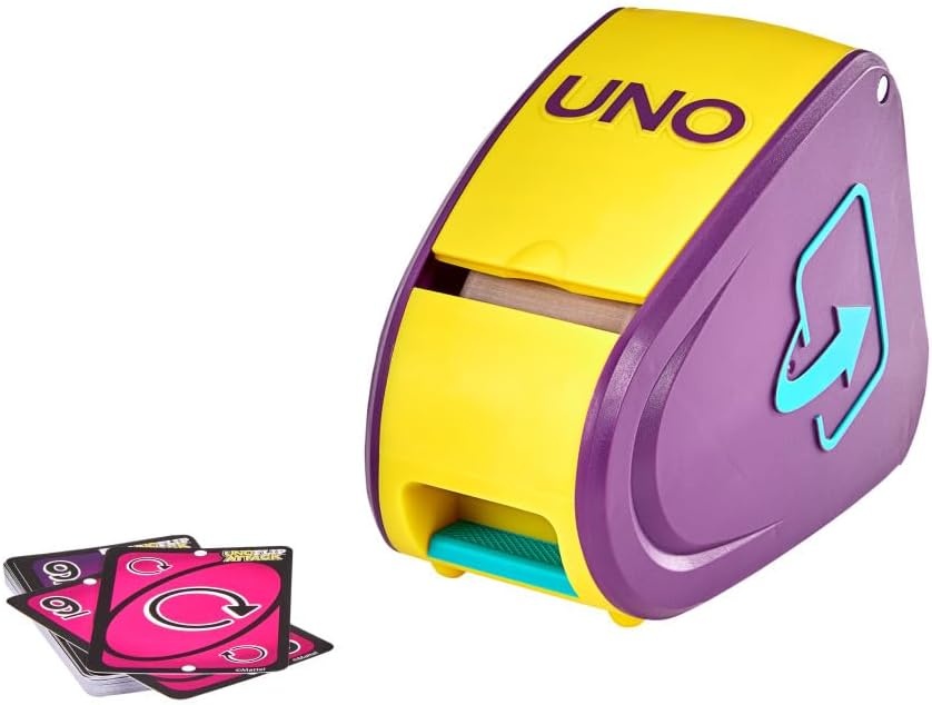 image:imageMattel Games UNO Attack Game Ages 7 210 Players Card Launcher Featuring Lights amp Sounds amp Special Mega Hit Rule for Kids Teens amp Family Game Night Amazon ExclusiveFlip Attack