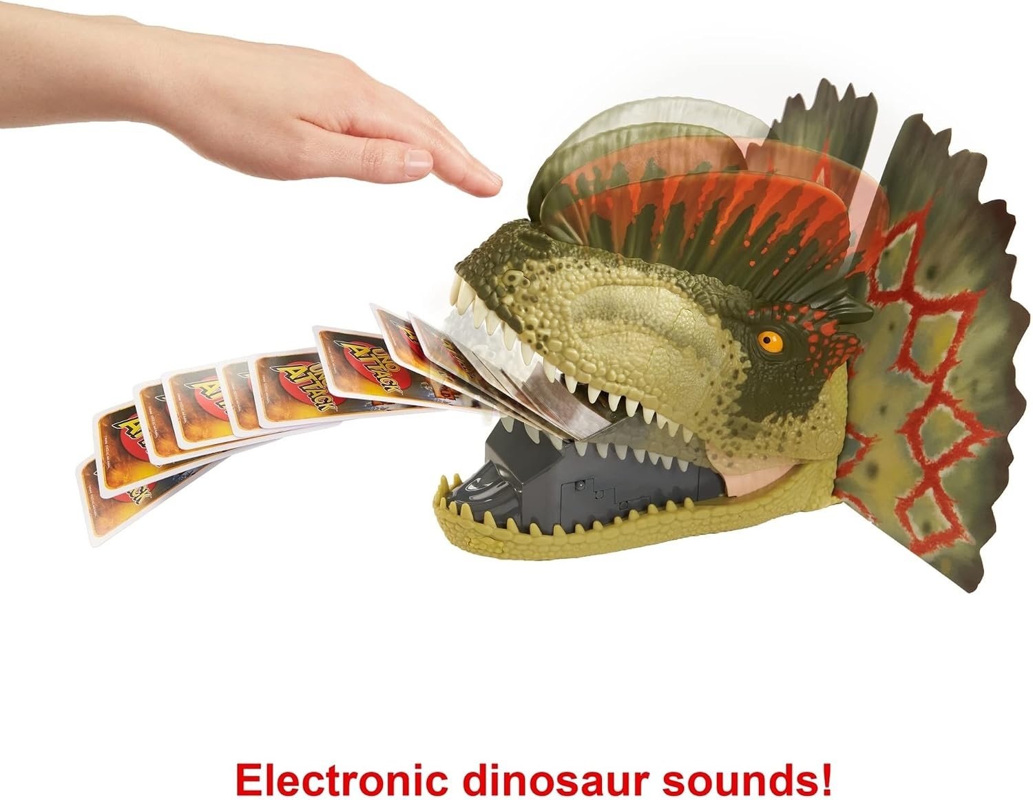 image:imageMattel Games UNO Attack Game Ages 7 210 Players Card Launcher Featuring Lights amp Sounds amp Special Mega Hit Rule for Kids Teens amp Family Game Night Amazon ExclusiveJurassic World