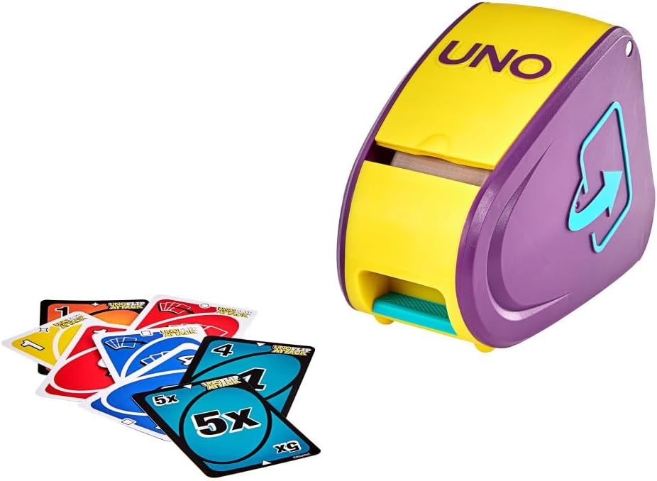 image:imageMattel Games UNO Attack Game Ages 7 210 Players Card Launcher Featuring Lights amp Sounds amp Special Mega Hit Rule for Kids Teens amp Family Game Night Amazon ExclusiveFlip Attack