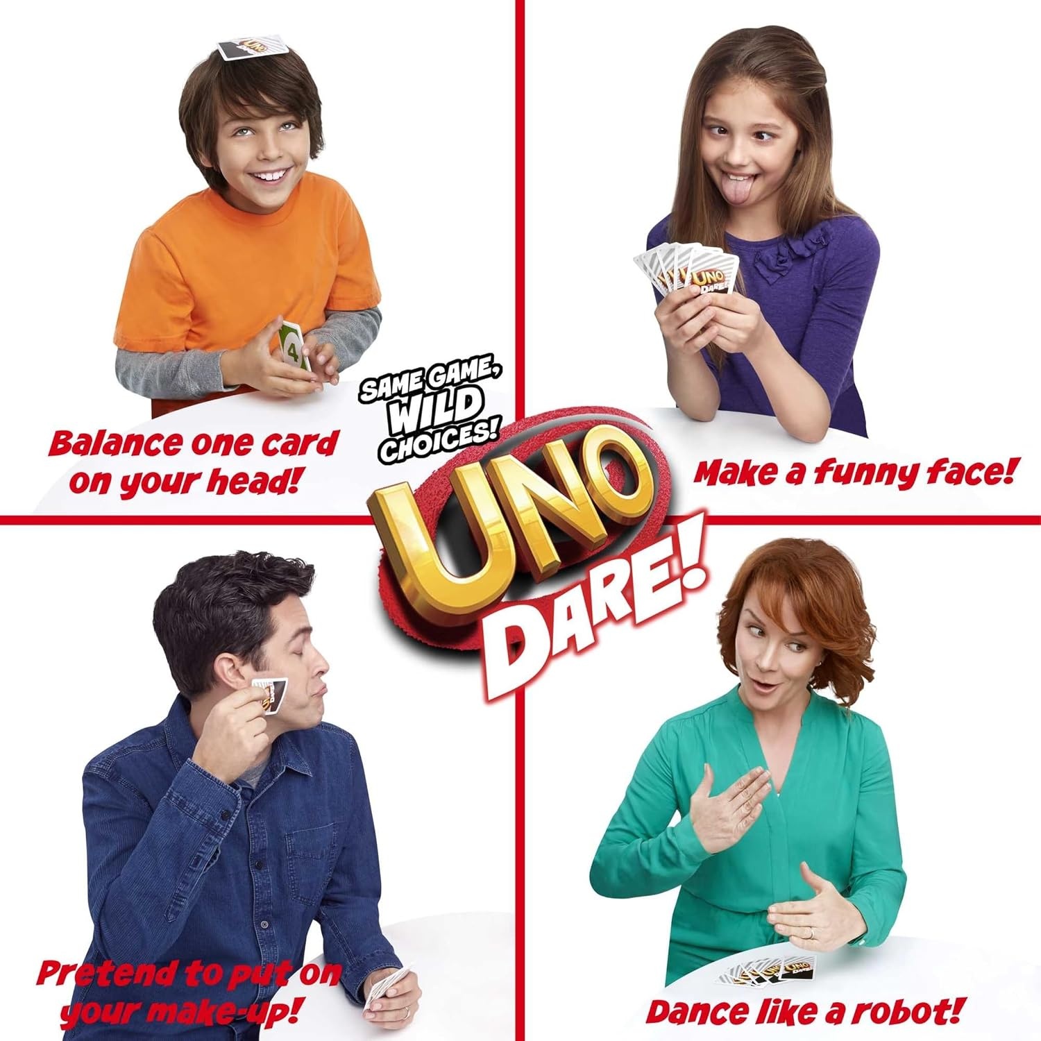 image:imageMattel Games UNO Dare Card Game Ages 7 210 Players Classic Play with Challenging amp Silly Dares from 3 Different Categories for Kids Teens amp Family Game Night2 count