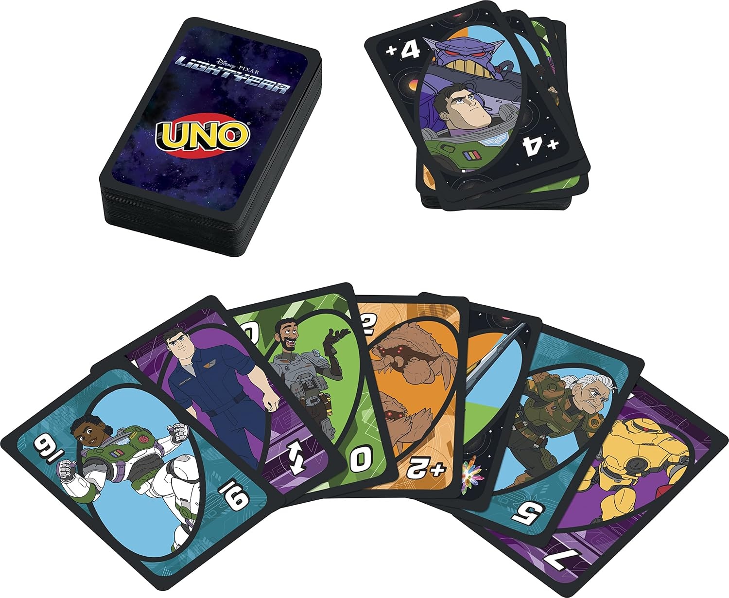 image:imageMattel Games UNO Disney and Pixar Lightyear Card Game in Collectible Storage Tin MovieThemed Deck for Kids Adults Families amp Parties 2 to 10 Players