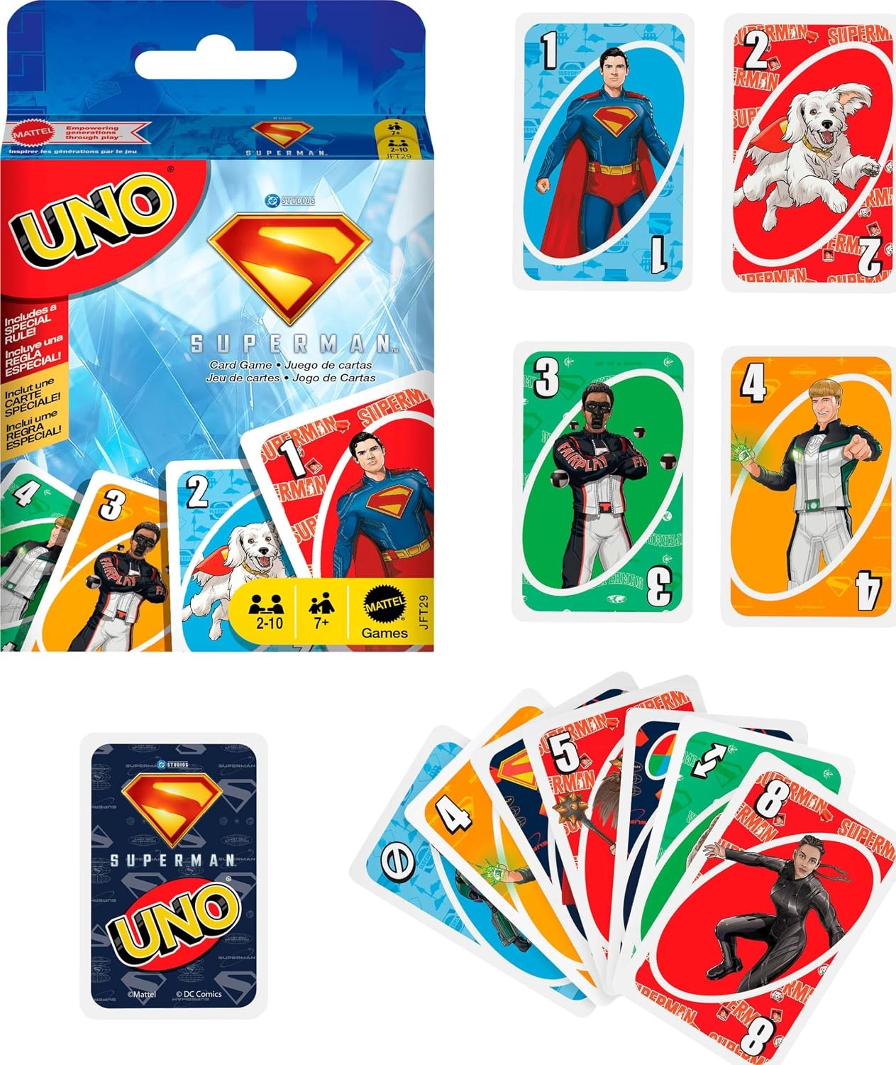 image:imageMattel Games UNO Super Mario Card Game Animated Character Themed Collector Deck 112 Cards with Character Images Gift for Kids Ages 7 Years Old amp UpUNO Superman