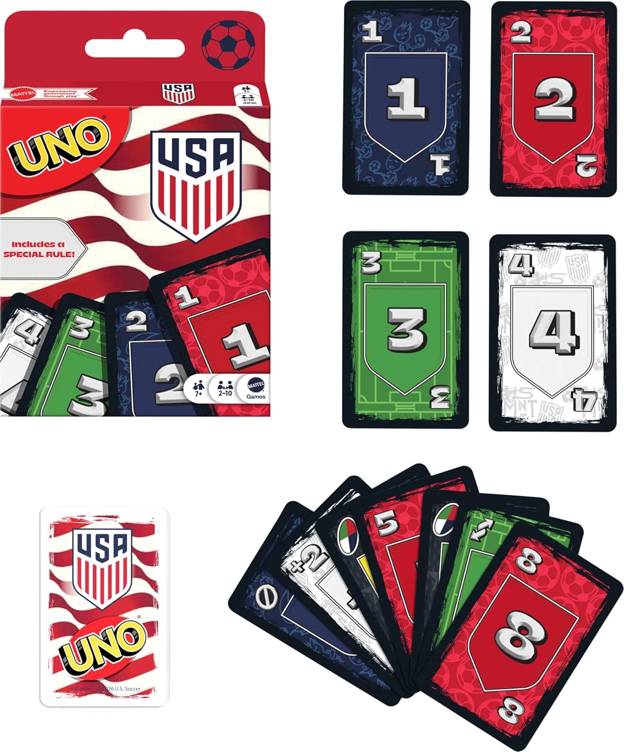 image:imageMattel Games UNO Super Mario Card Game Animated Character Themed Collector Deck 112 Cards with Character Images Gift for Kids Ages 7 Years Old amp UpUNO Soccer