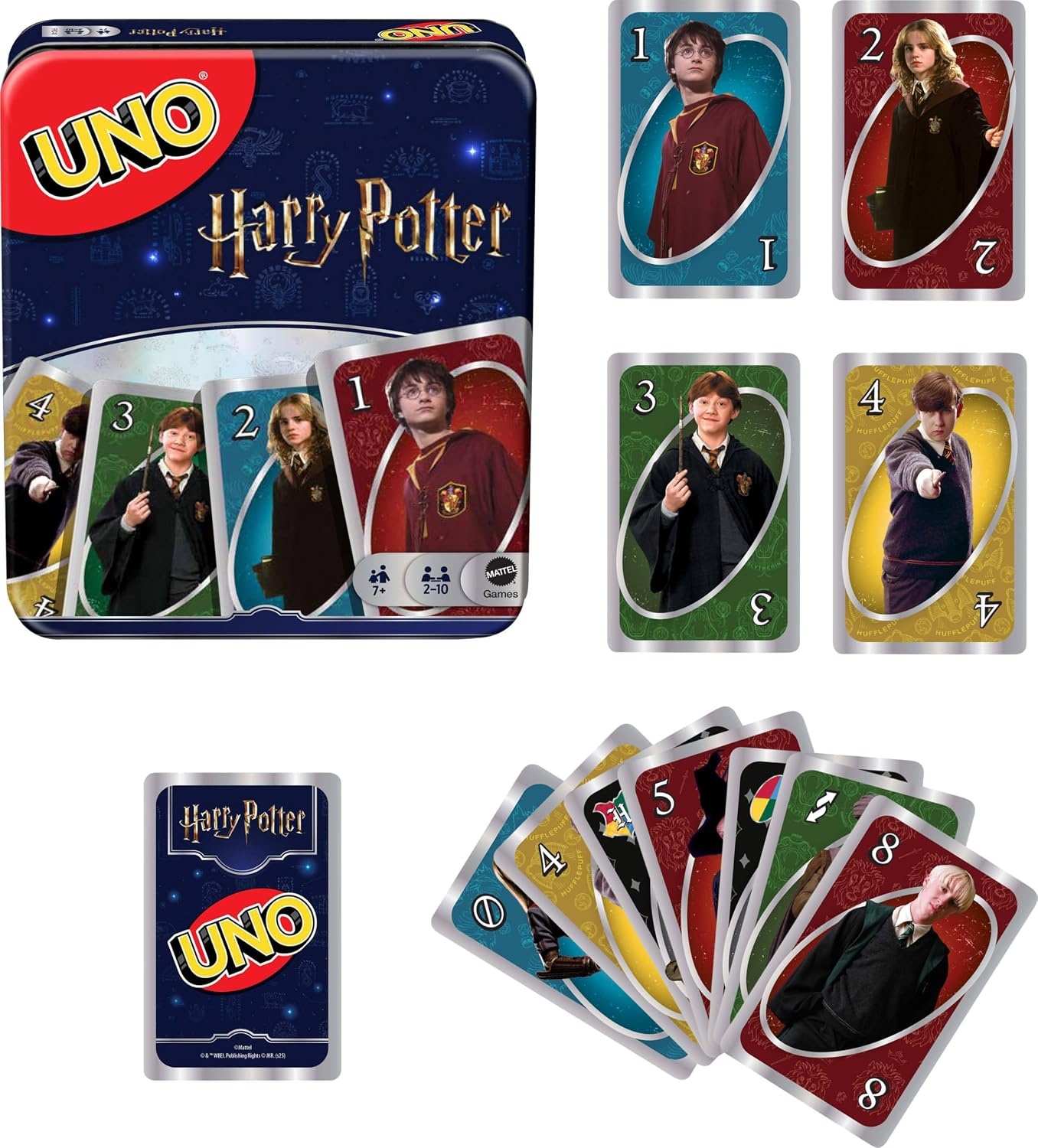 image:imageMattel Games UNO Super Mario Card Game Animated Character Themed Collector Deck 112 Cards with Character Images Gift for Kids Ages 7 Years Old amp UpUNO Harry Potter Tin