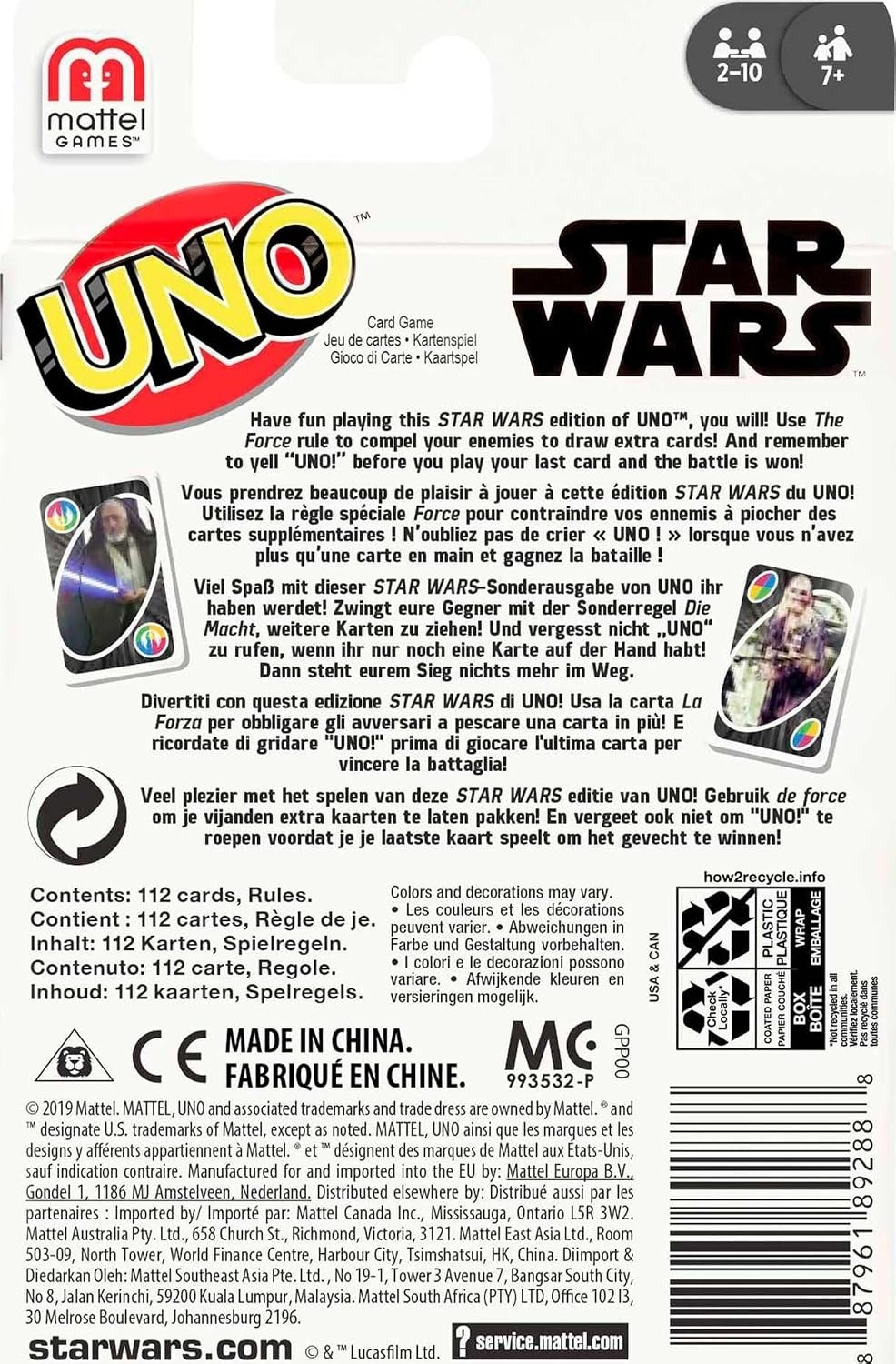 image:imageMattel Games UNO Super Mario Card Game Animated Character Themed Collector Deck 112 Cards with Character Images Gift for Kids Ages 7 Years Old amp UpUNO Star Wars
