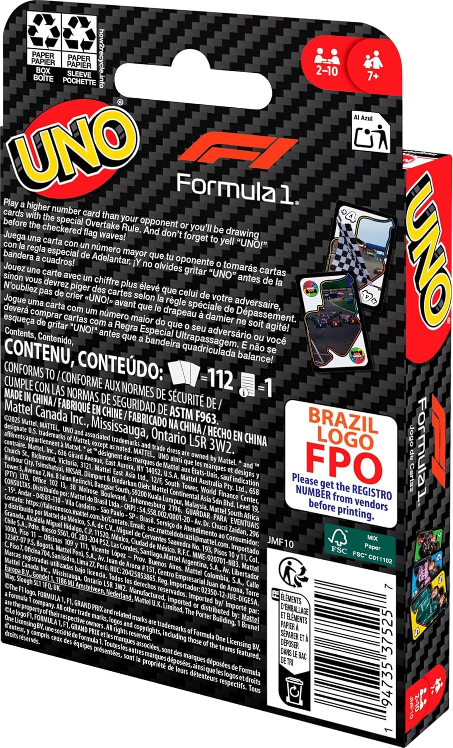 image:imageMattel Games UNO Super Mario Card Game Animated Character Themed Collector Deck 112 Cards with Character Images Gift for Kids Ages 7 Years Old amp UpUNO F1