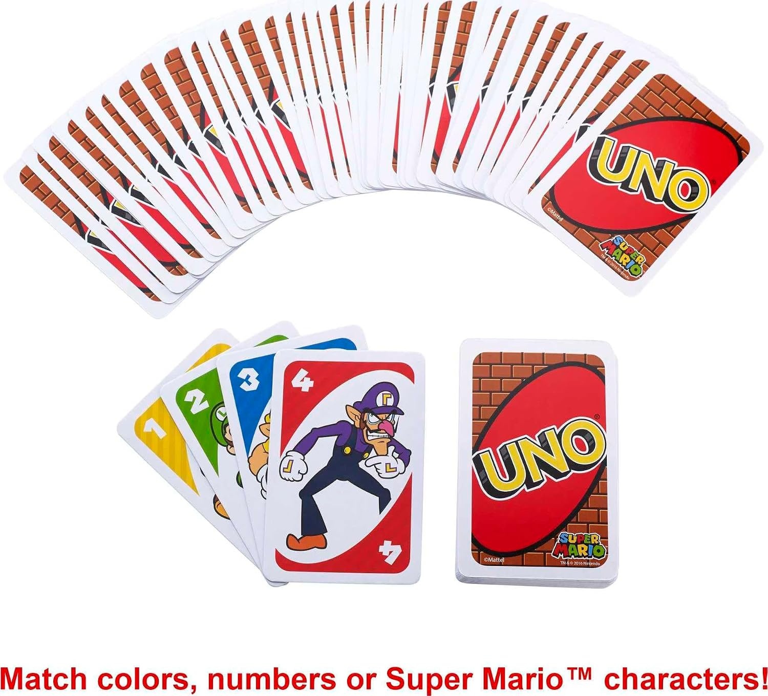 image:imageMattel Games UNO Super Mario Card Game Animated Character Themed Collector Deck 112 Cards with Character Images Gift for Kids Ages 7 Years Old amp UpUNO Super Mario Bros