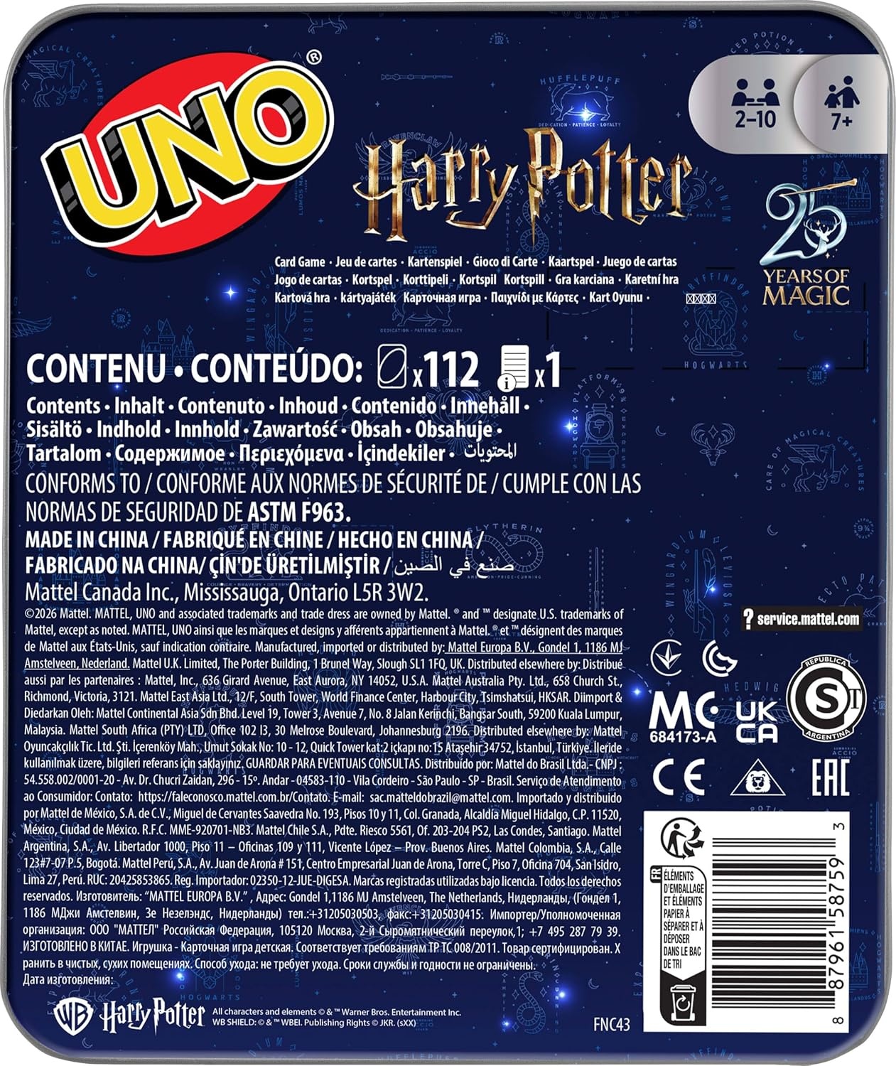 image:imageMattel Games UNO Super Mario Card Game Animated Character Themed Collector Deck 112 Cards with Character Images Gift for Kids Ages 7 Years Old amp UpUNO Harry Potter Tin
