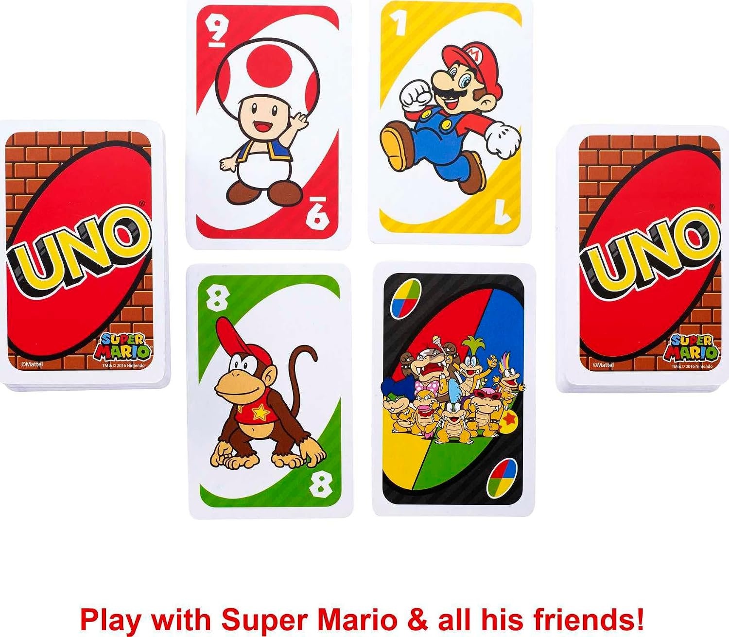 image:imageMattel Games UNO Super Mario Card Game Animated Character Themed Collector Deck 112 Cards with Character Images Gift for Kids Ages 7 Years Old amp UpUNO Super Mario Bros