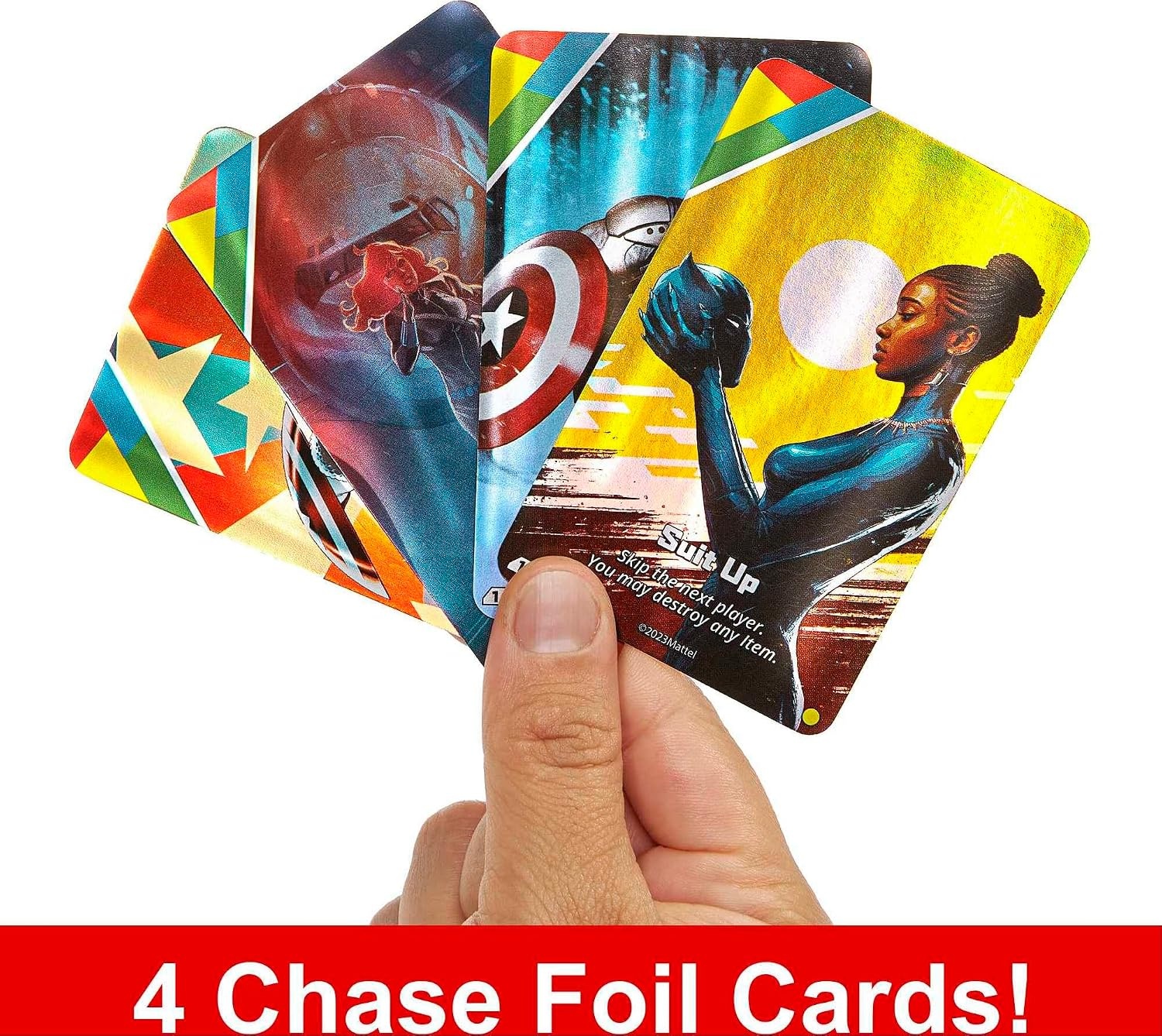 image:imageMattel Games UNO Ultimate Marvel Card Game with 4 Collectible Foil Cards CharacterThemed Decks amp Special Rules for Ages 7 Years amp OlderCore Set 2