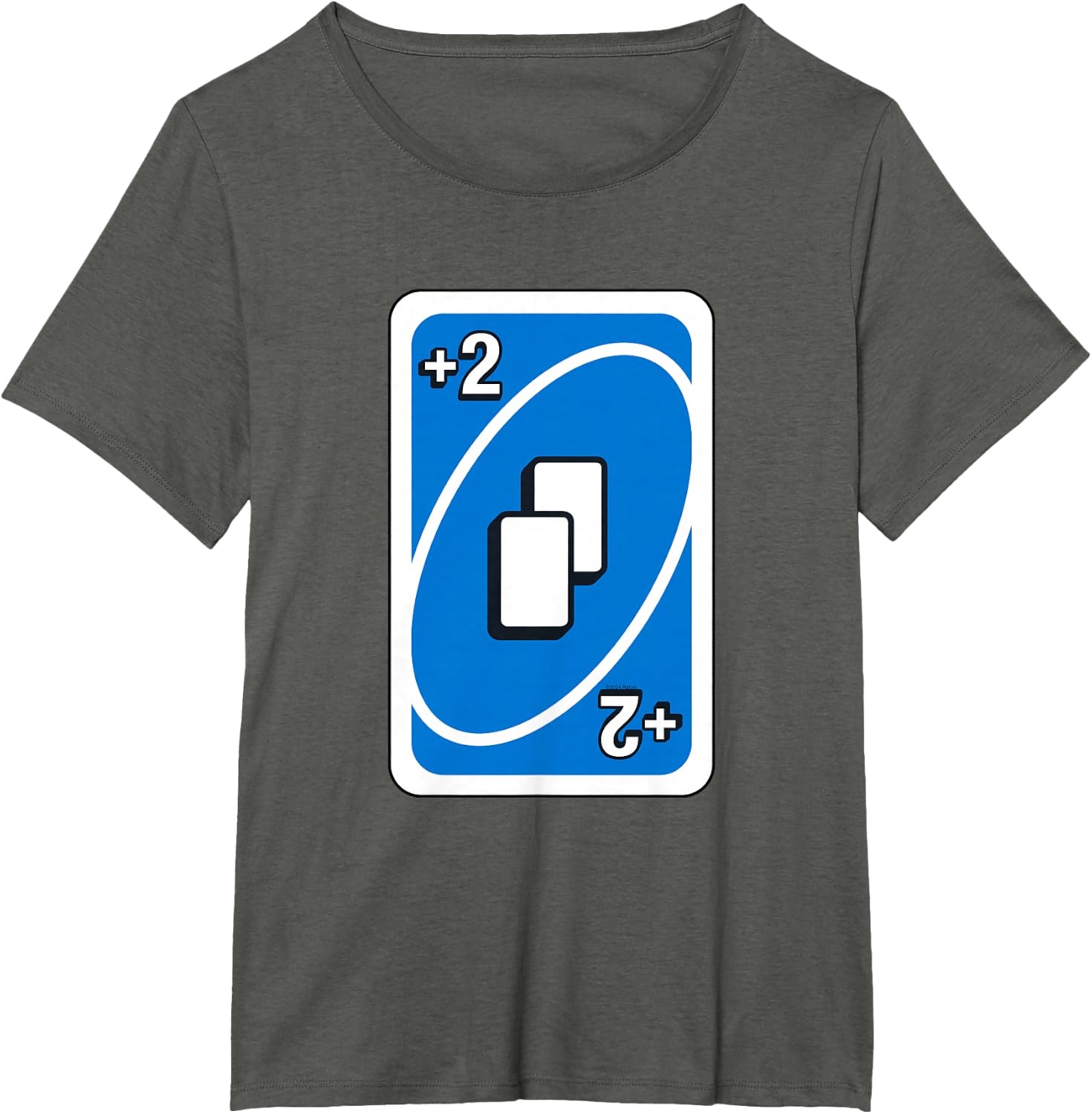 image:imageUNO Blue Draw Two Card TShirtAsphalt Grey