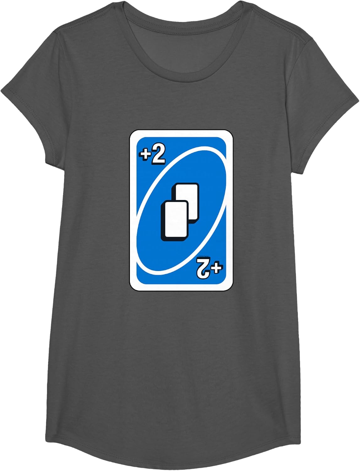 image:imageUNO Blue Draw Two Card TShirtAsphalt Grey