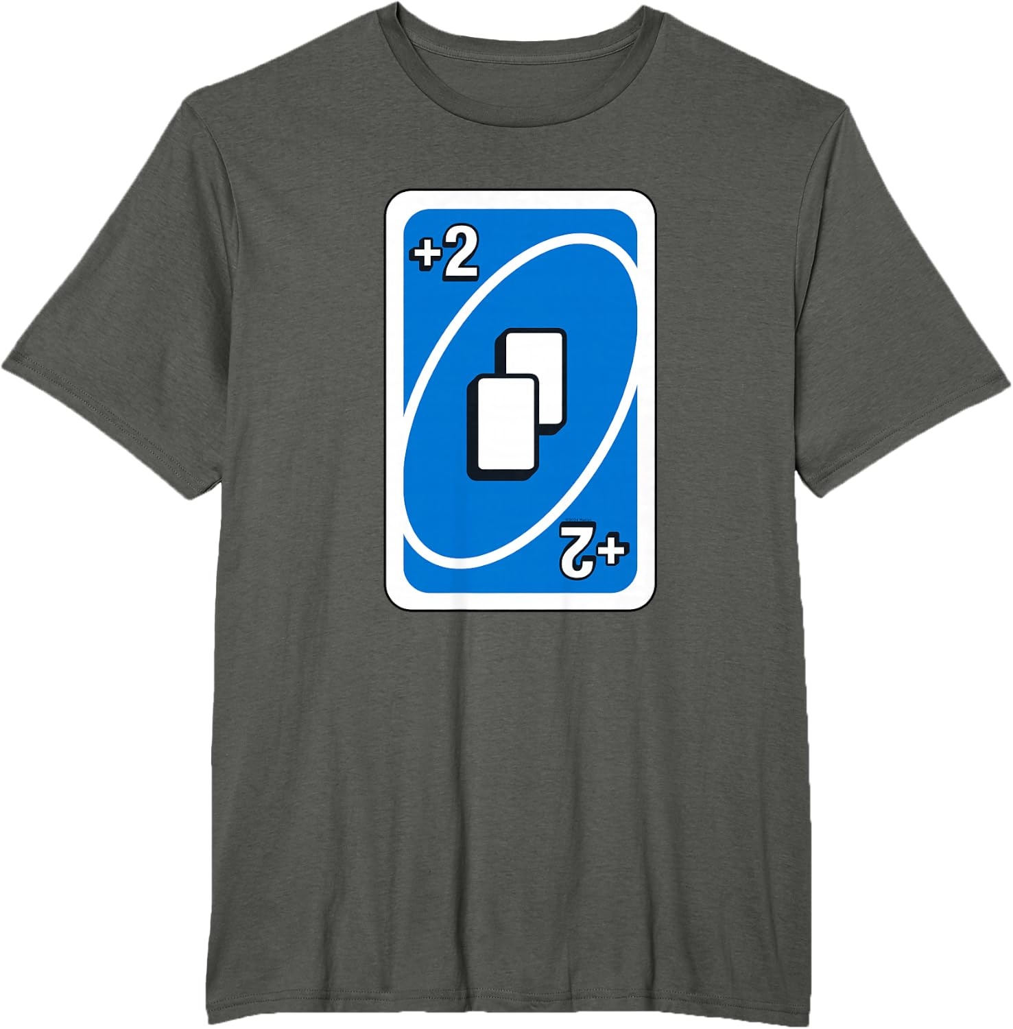 image:imageUNO Blue Draw Two Card TShirtAsphalt Grey