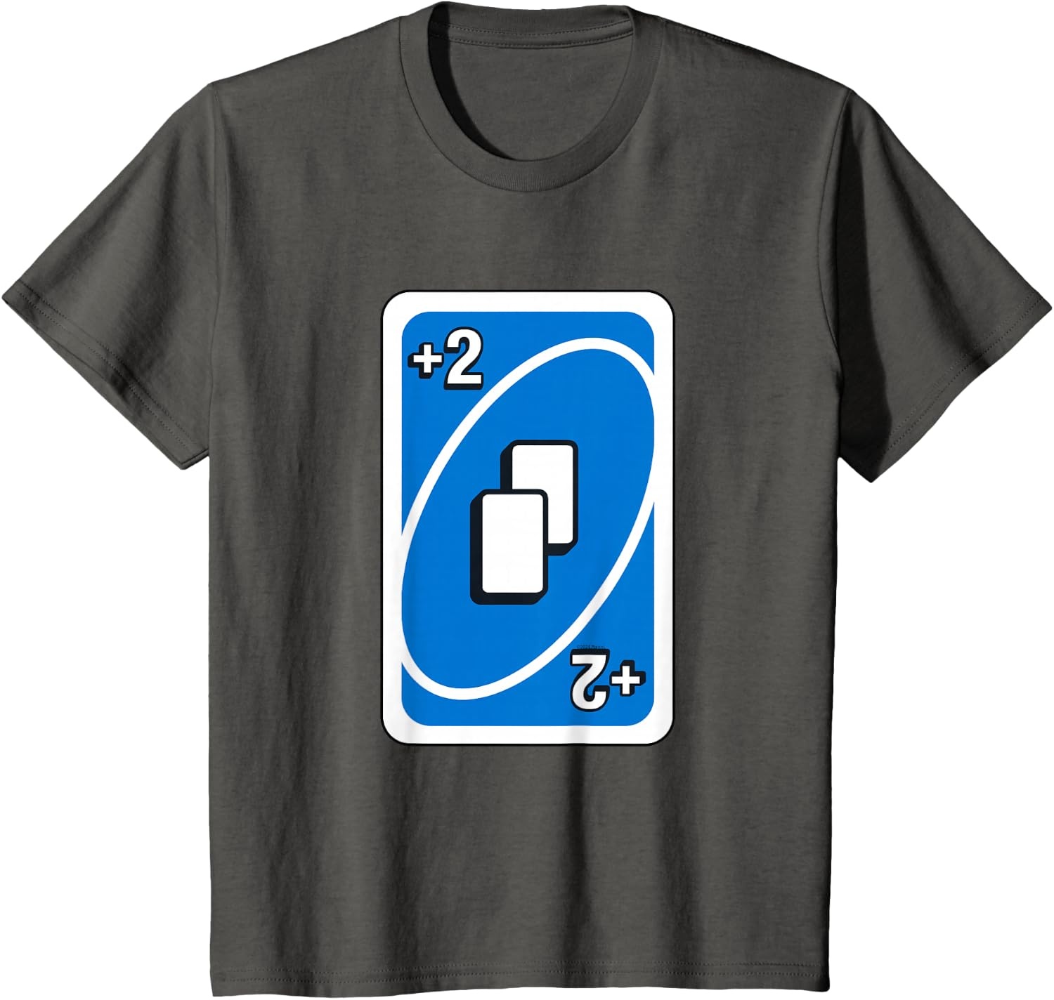 image:imageUNO Blue Draw Two Card TShirtAsphalt Grey