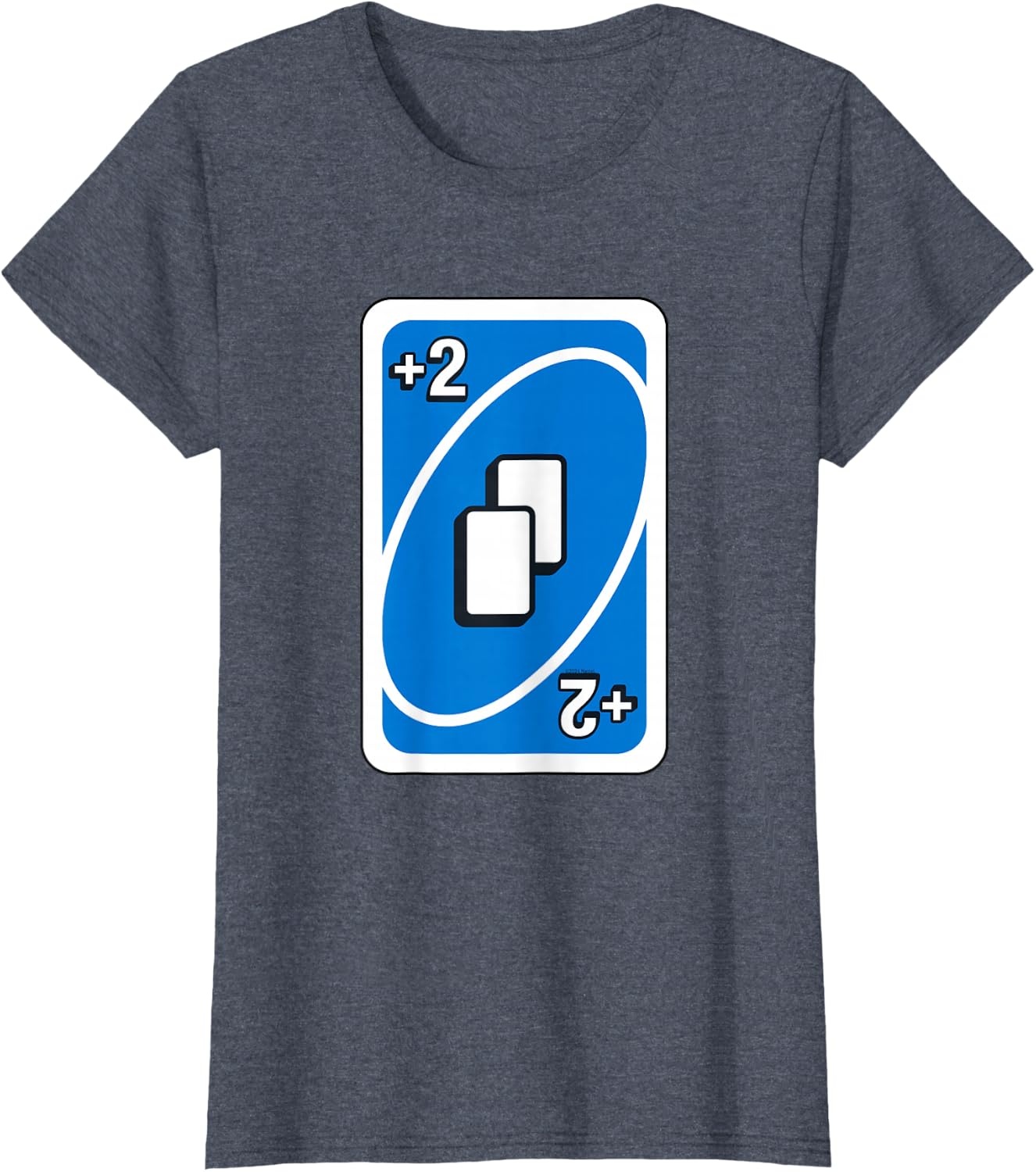 image:imageUNO Blue Draw Two Card TShirtHeather Blue