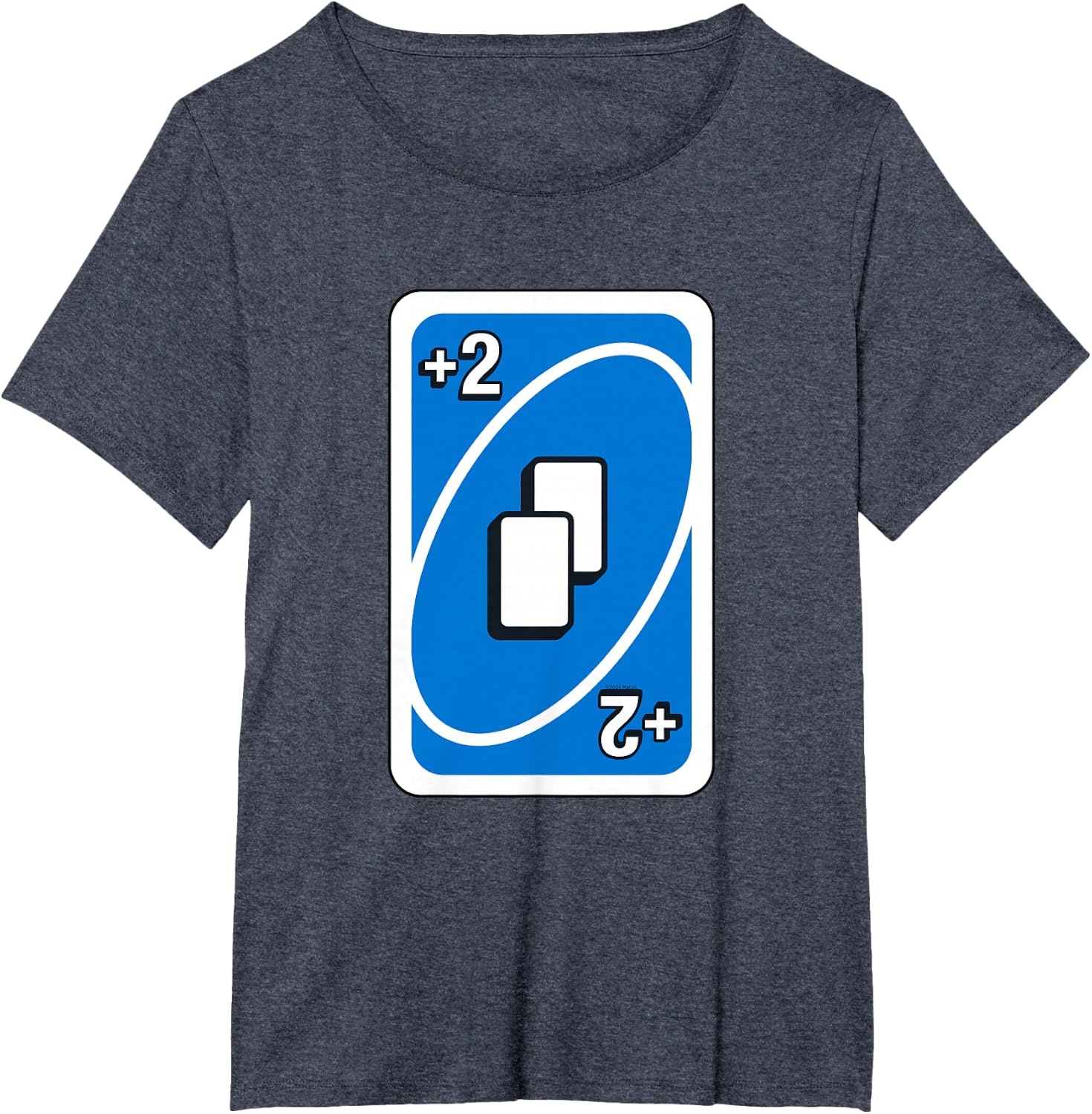 image:imageUNO Blue Draw Two Card TShirtHeather Blue