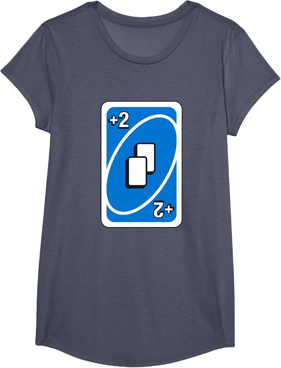 image:imageUNO Blue Draw Two Card TShirtHeather Blue