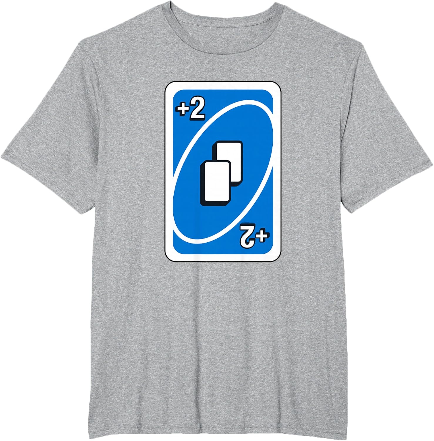 image:imageUNO Blue Draw Two Card TShirtHeather Grey