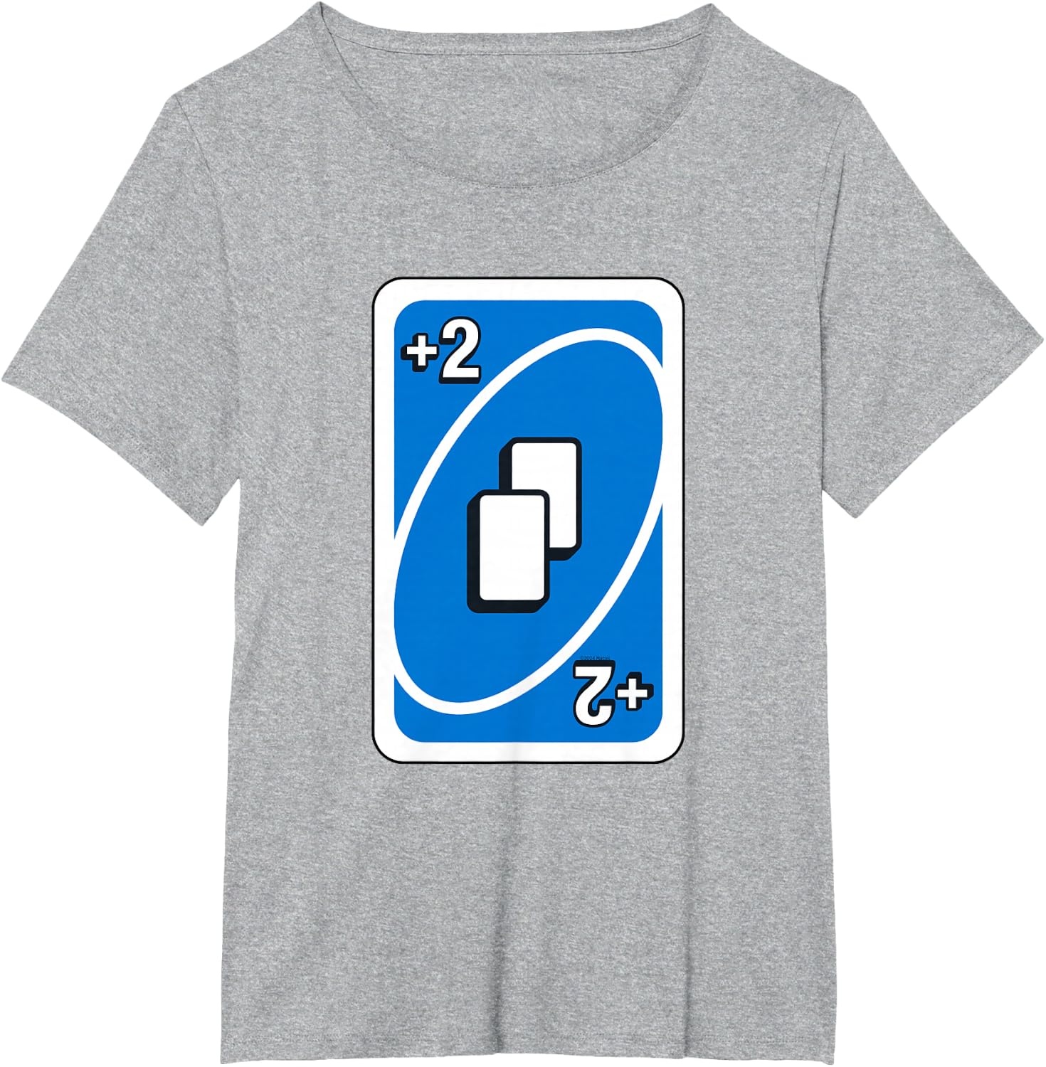 image:imageUNO Blue Draw Two Card TShirtHeather Grey