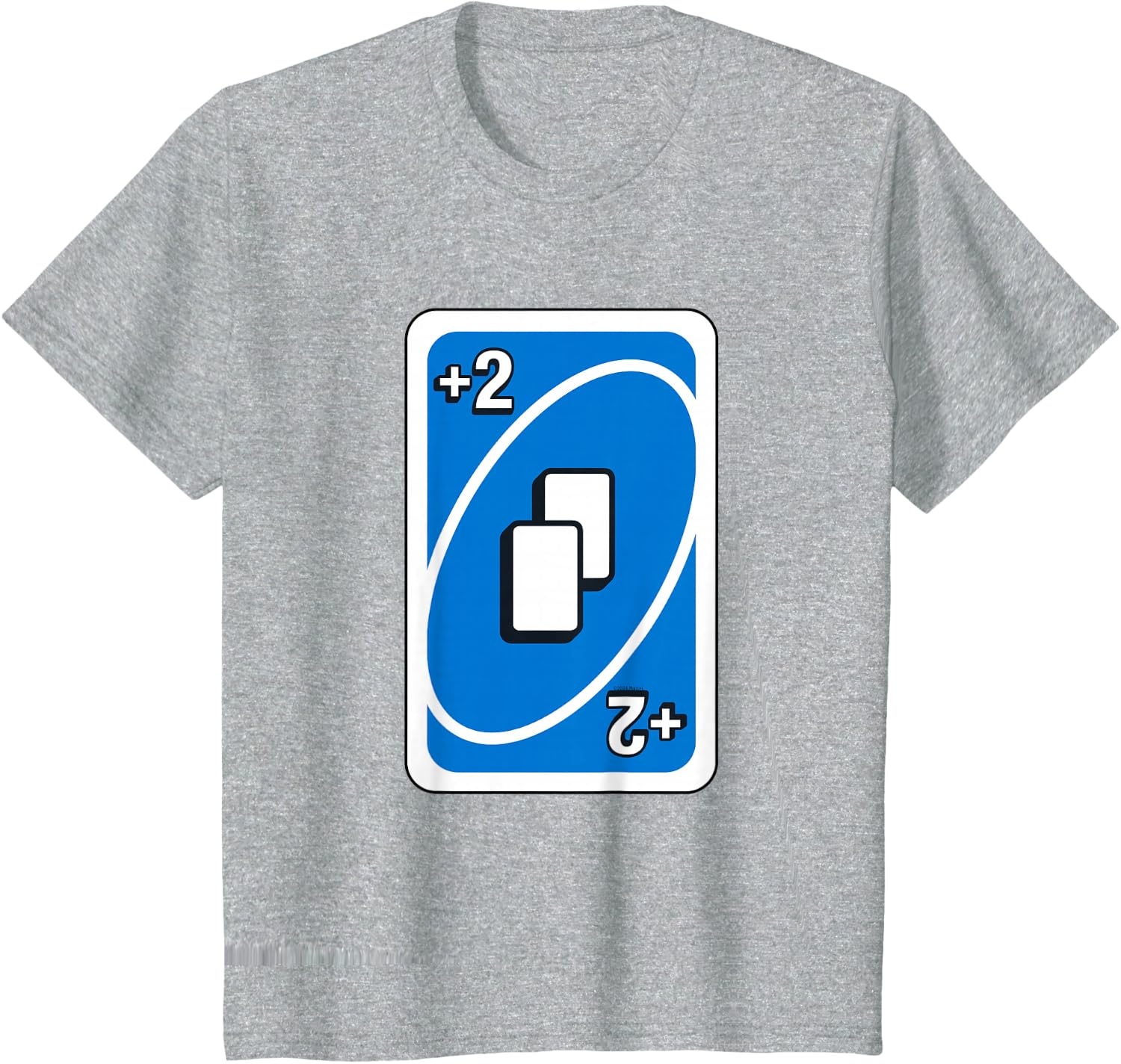 image:imageUNO Blue Draw Two Card TShirtHeather Grey