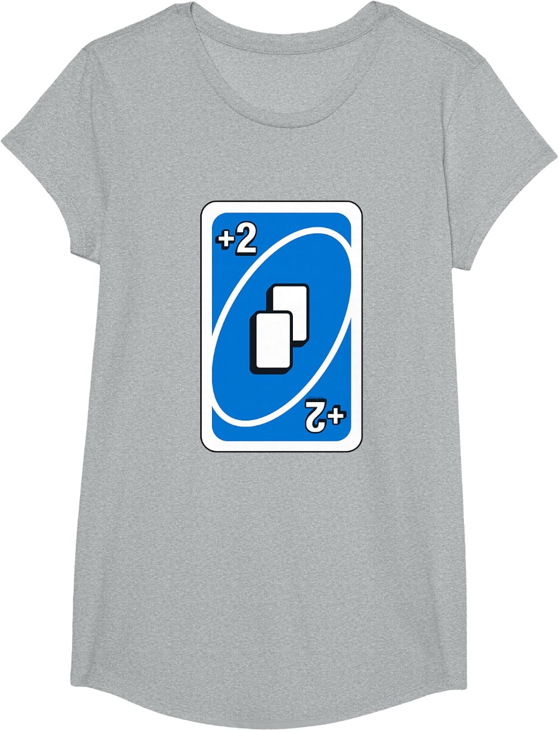 image:imageUNO Blue Draw Two Card TShirtHeather Grey