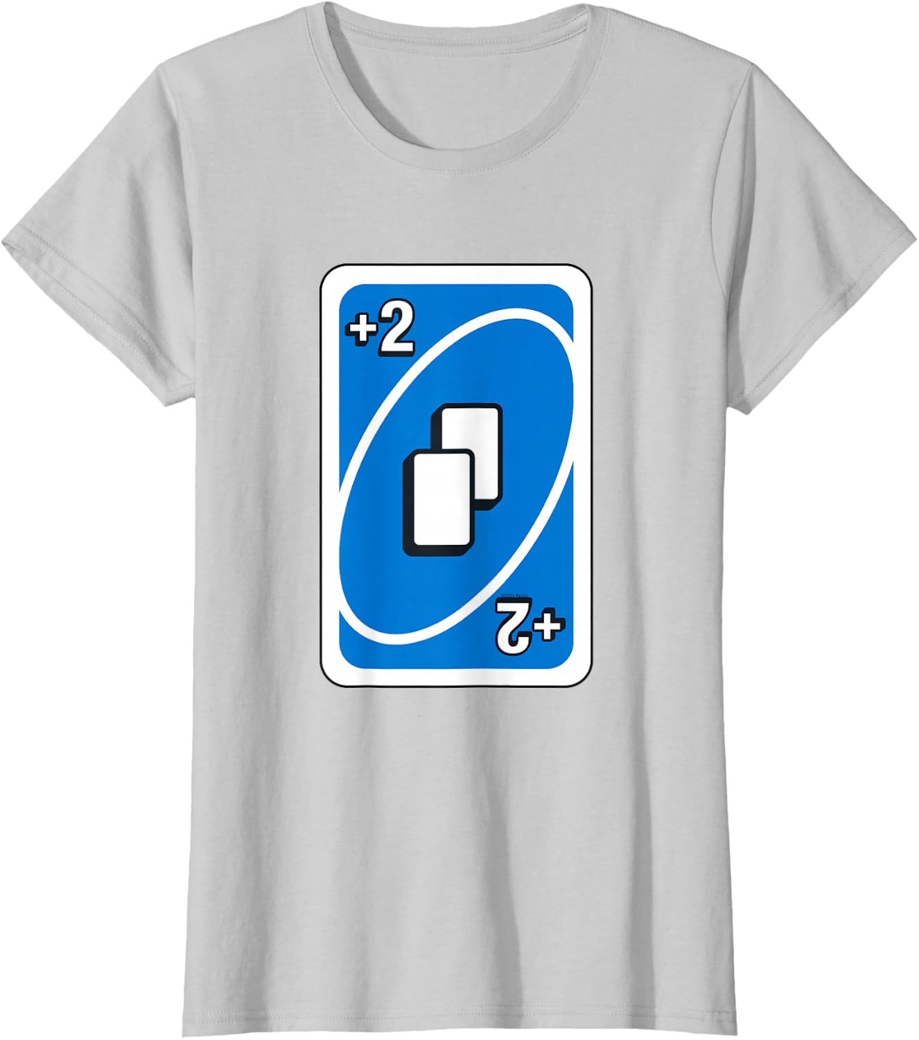 image:imageUNO Blue Draw Two Card TShirtSilver Grey