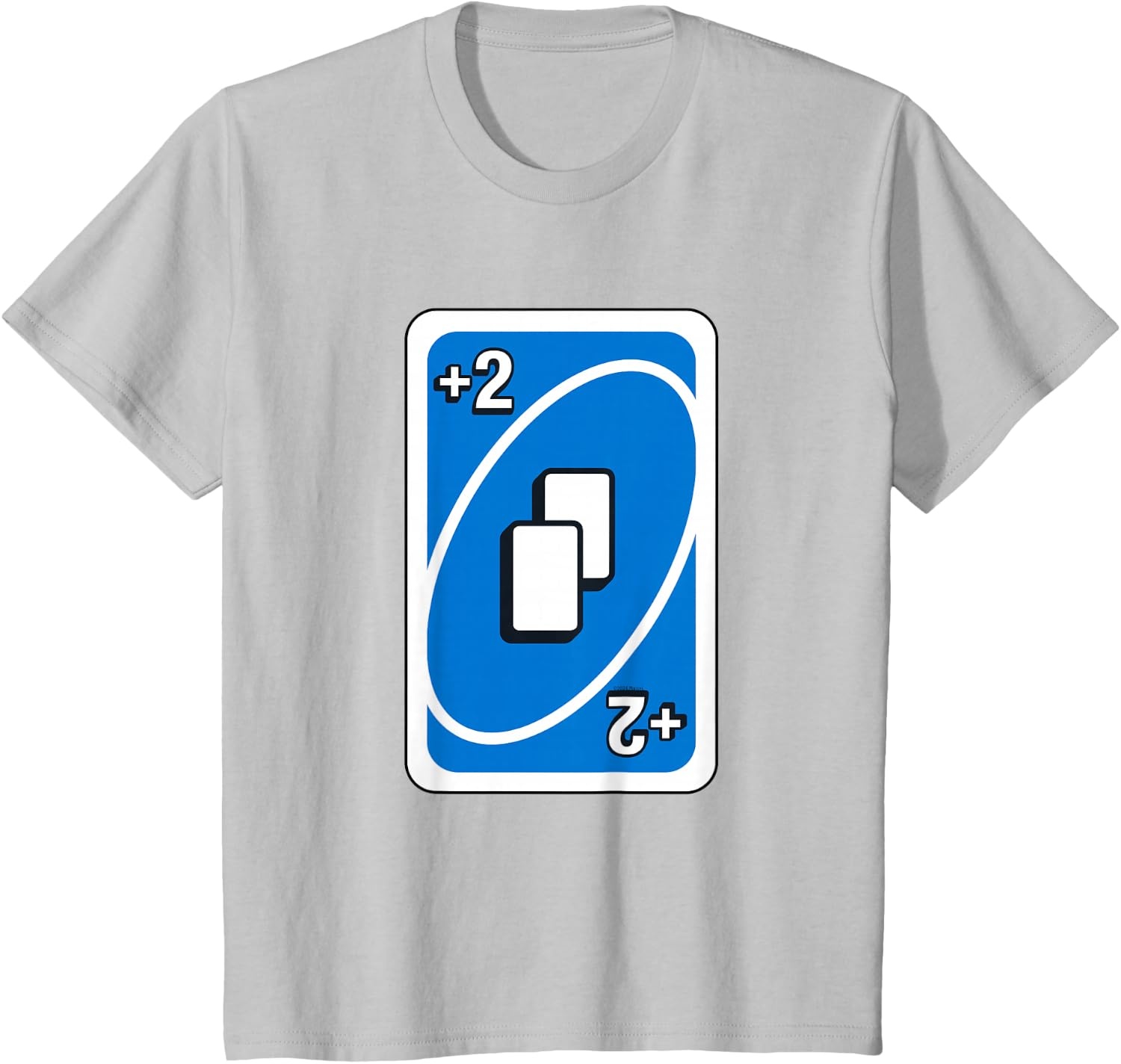image:imageUNO Blue Draw Two Card TShirtSilver Grey
