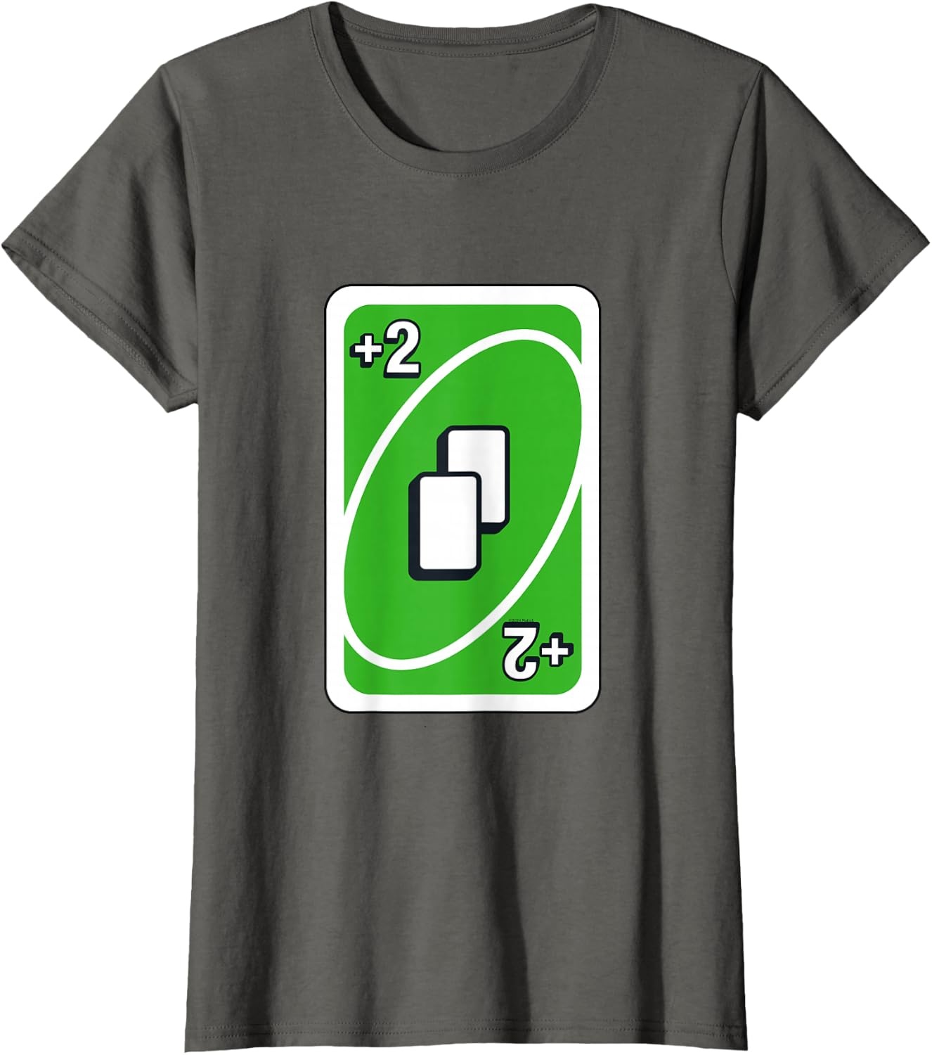image:imageUNO Green Draw Two Card TShirtAsphalt Grey