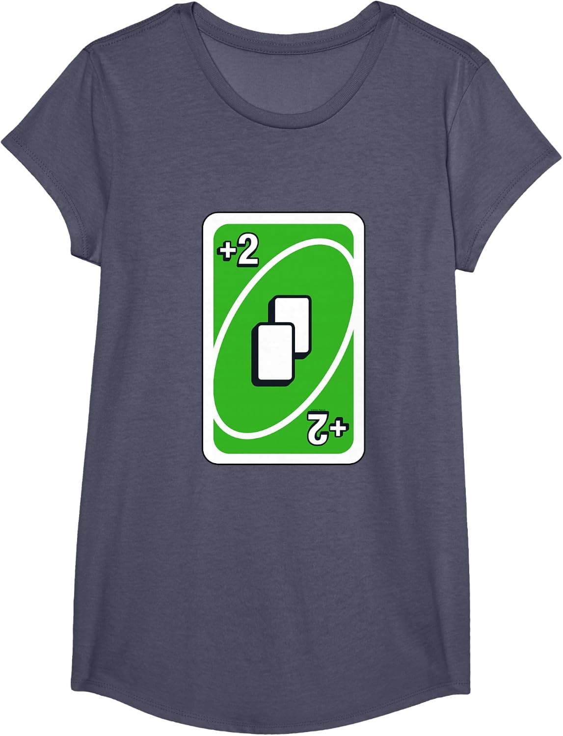image:imageUNO Green Draw Two Card TShirtHeather Blue