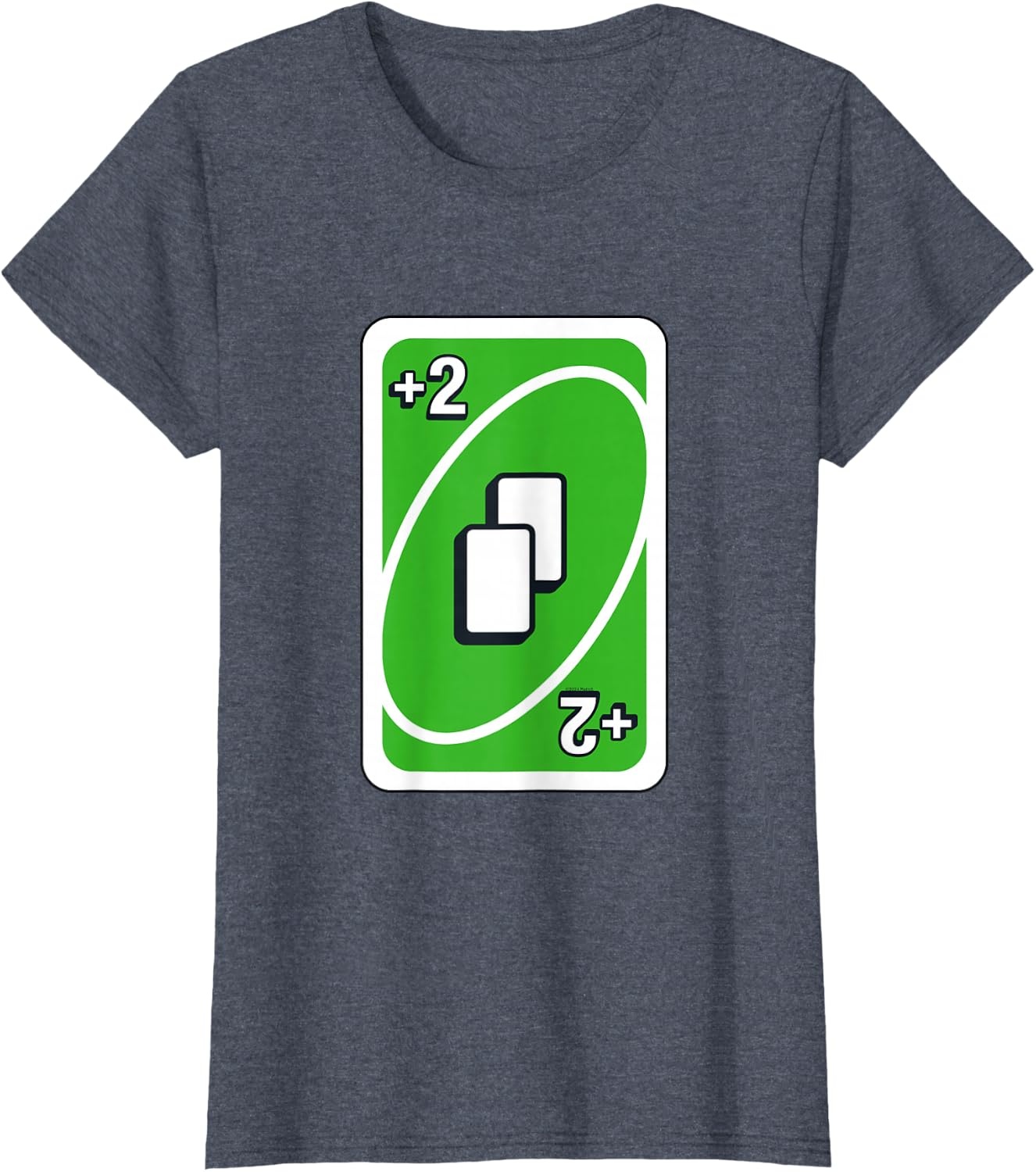 image:imageUNO Green Draw Two Card TShirtHeather Blue