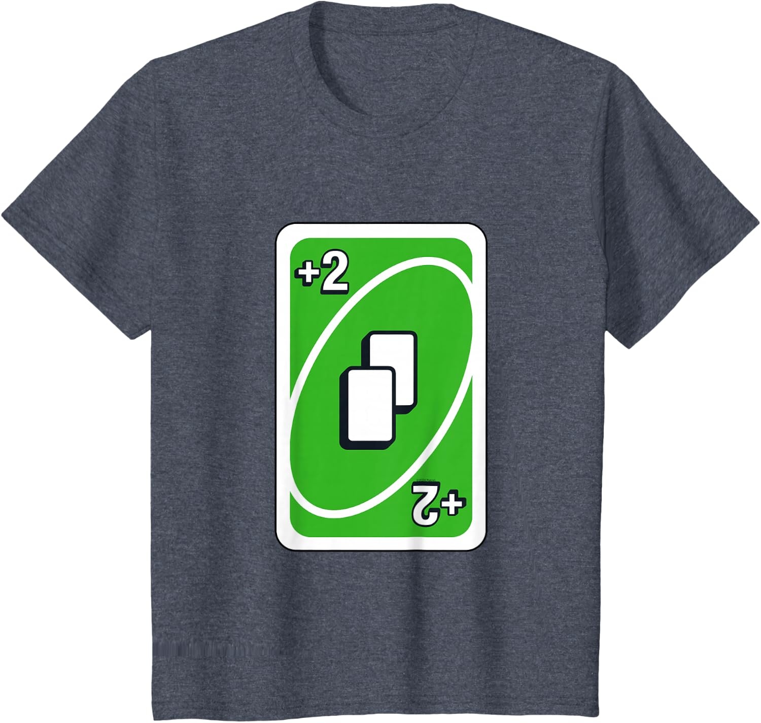 image:imageUNO Green Draw Two Card TShirtHeather Blue