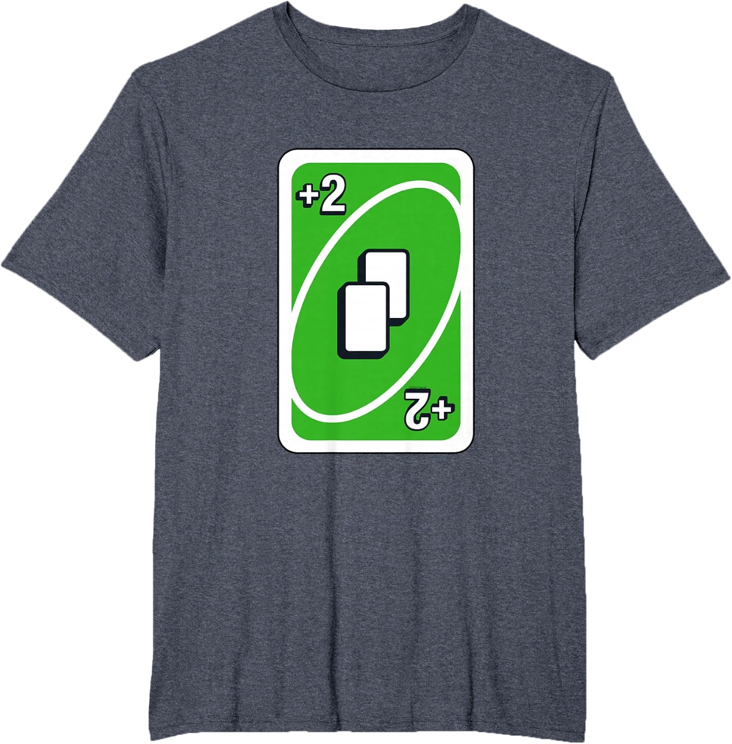 image:imageUNO Green Draw Two Card TShirtHeather Blue