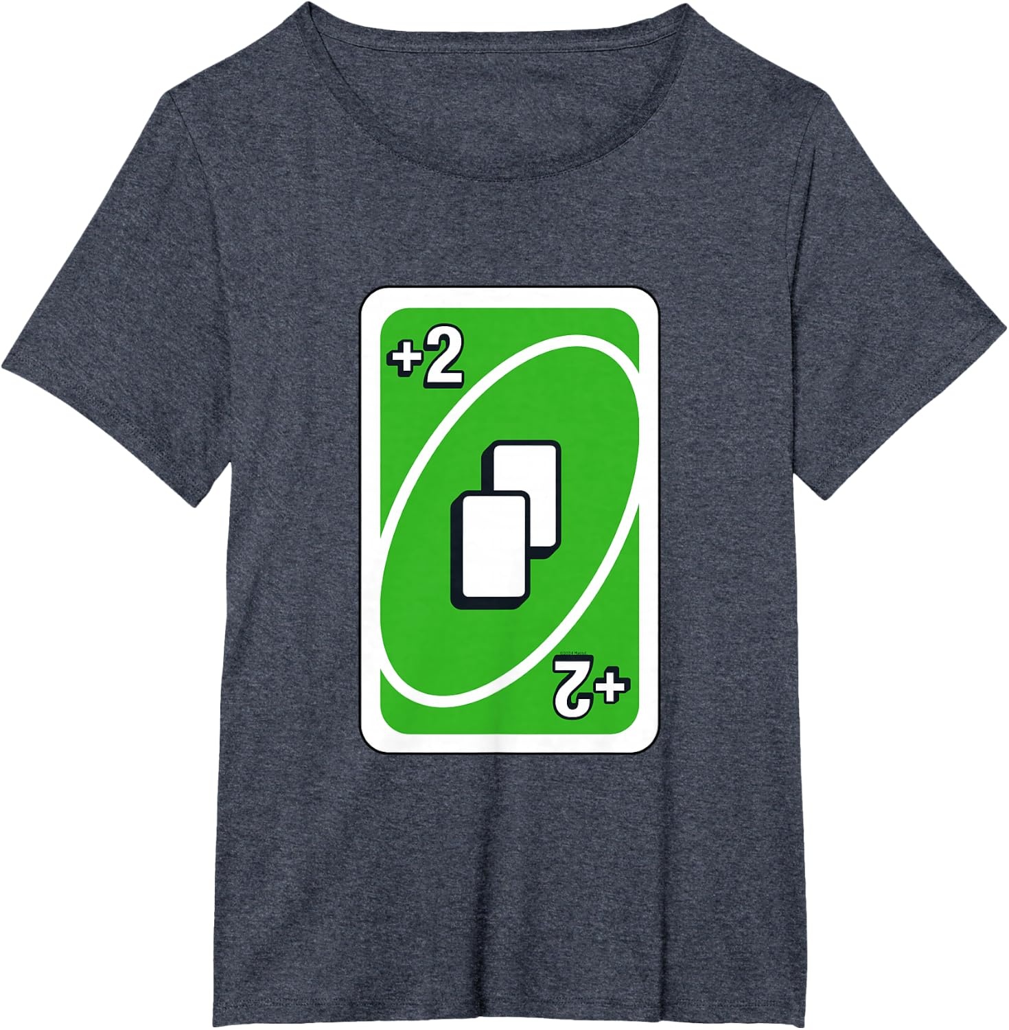 image:imageUNO Green Draw Two Card TShirtHeather Blue