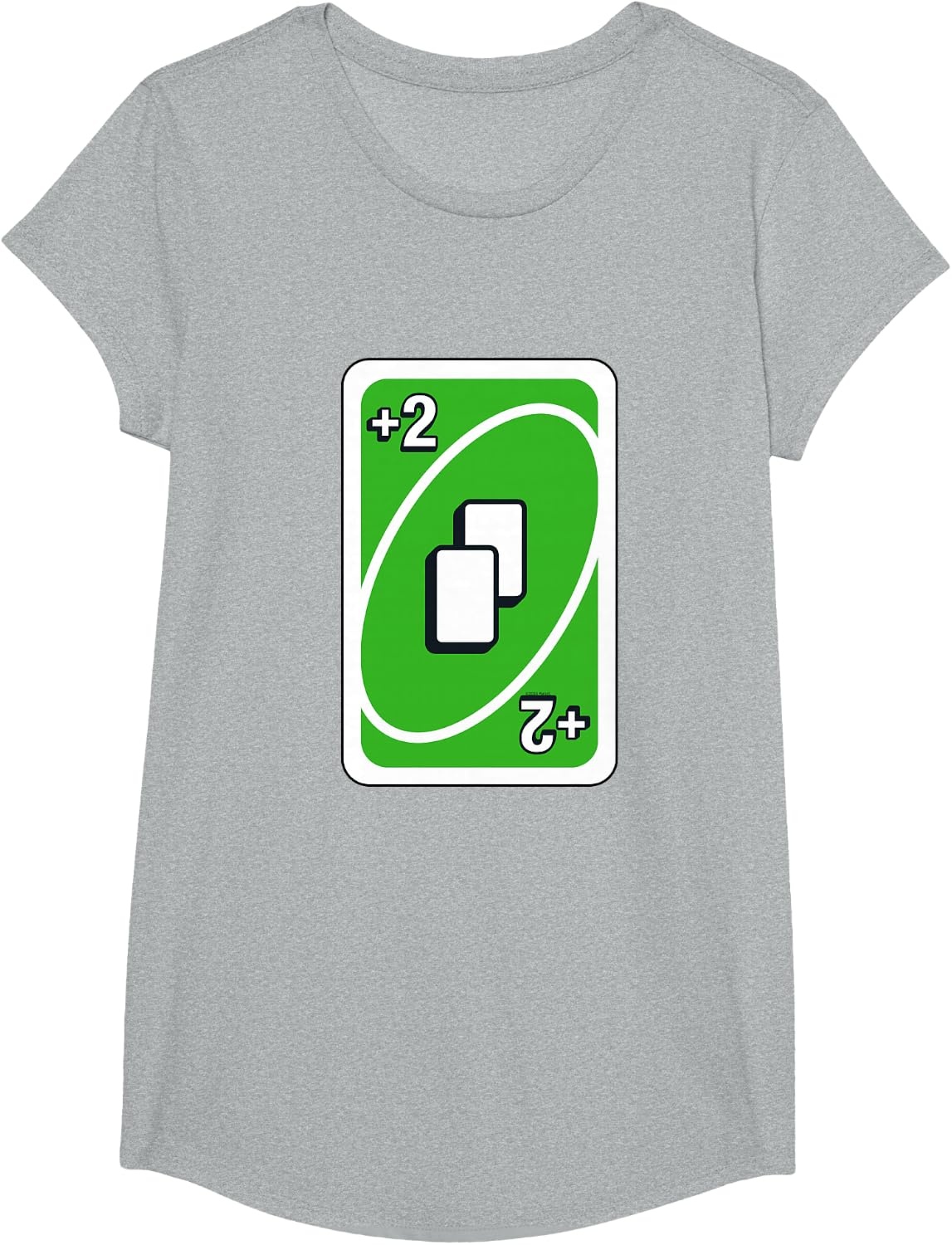 image:imageUNO Green Draw Two Card TShirtHeather Grey