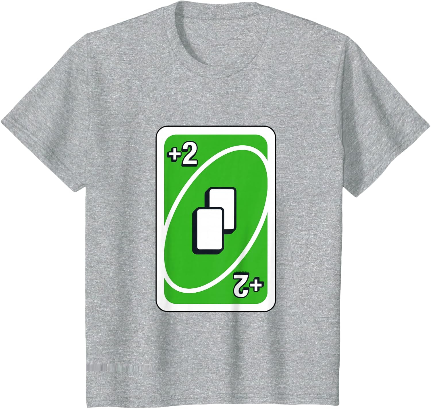 image:imageUNO Green Draw Two Card TShirtHeather Grey