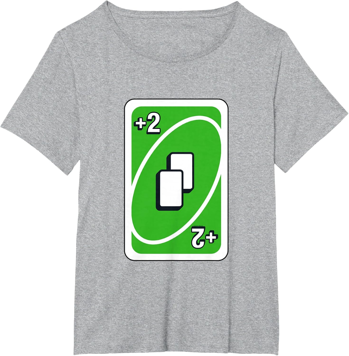 image:imageUNO Green Draw Two Card TShirtHeather Grey