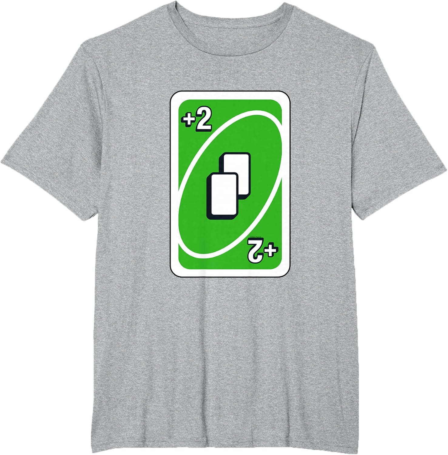image:imageUNO Green Draw Two Card TShirtHeather Grey