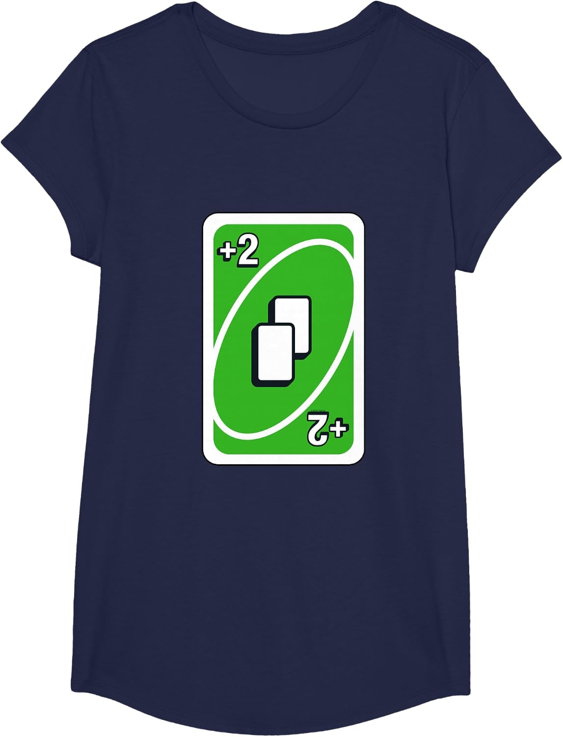 image:imageUNO Green Draw Two Card TShirtNavy Blue