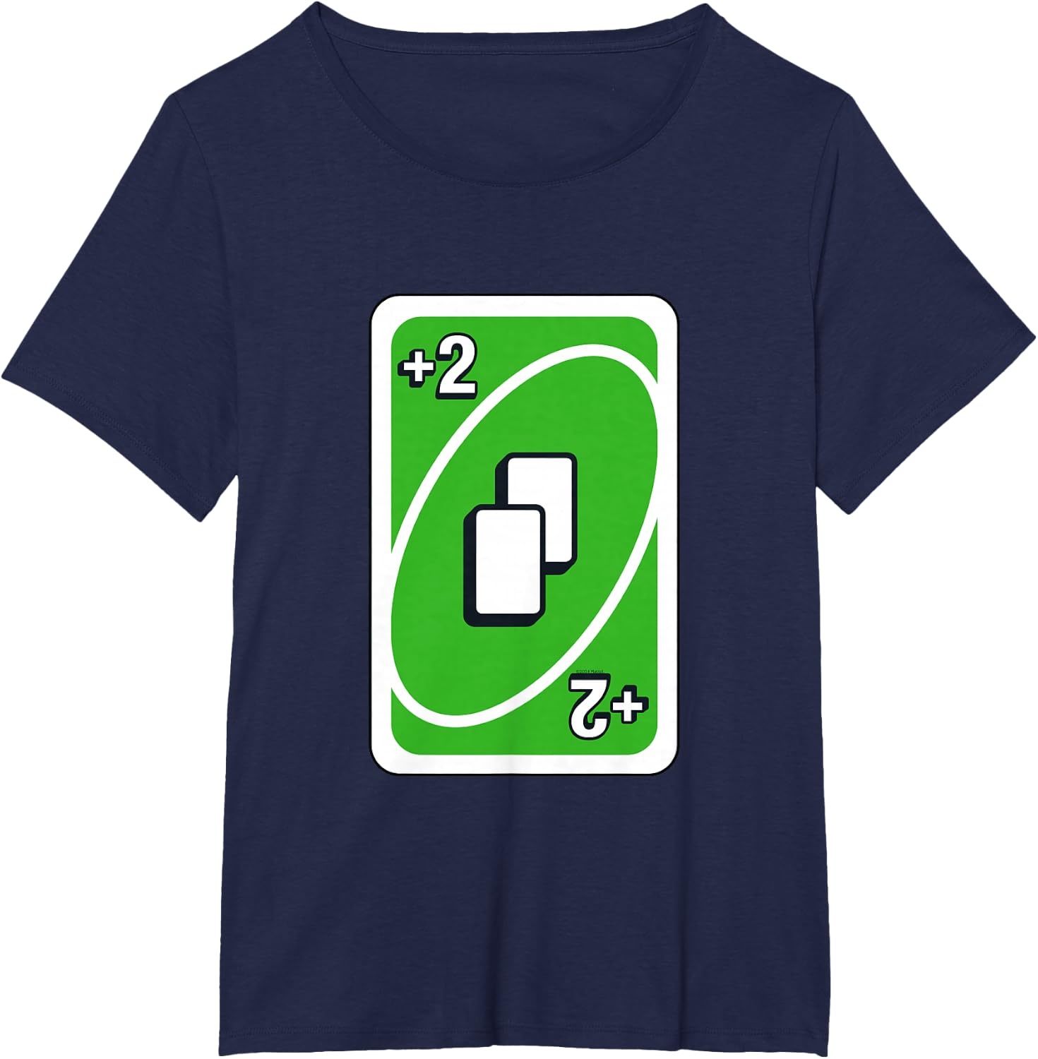 image:imageUNO Green Draw Two Card TShirtNavy Blue