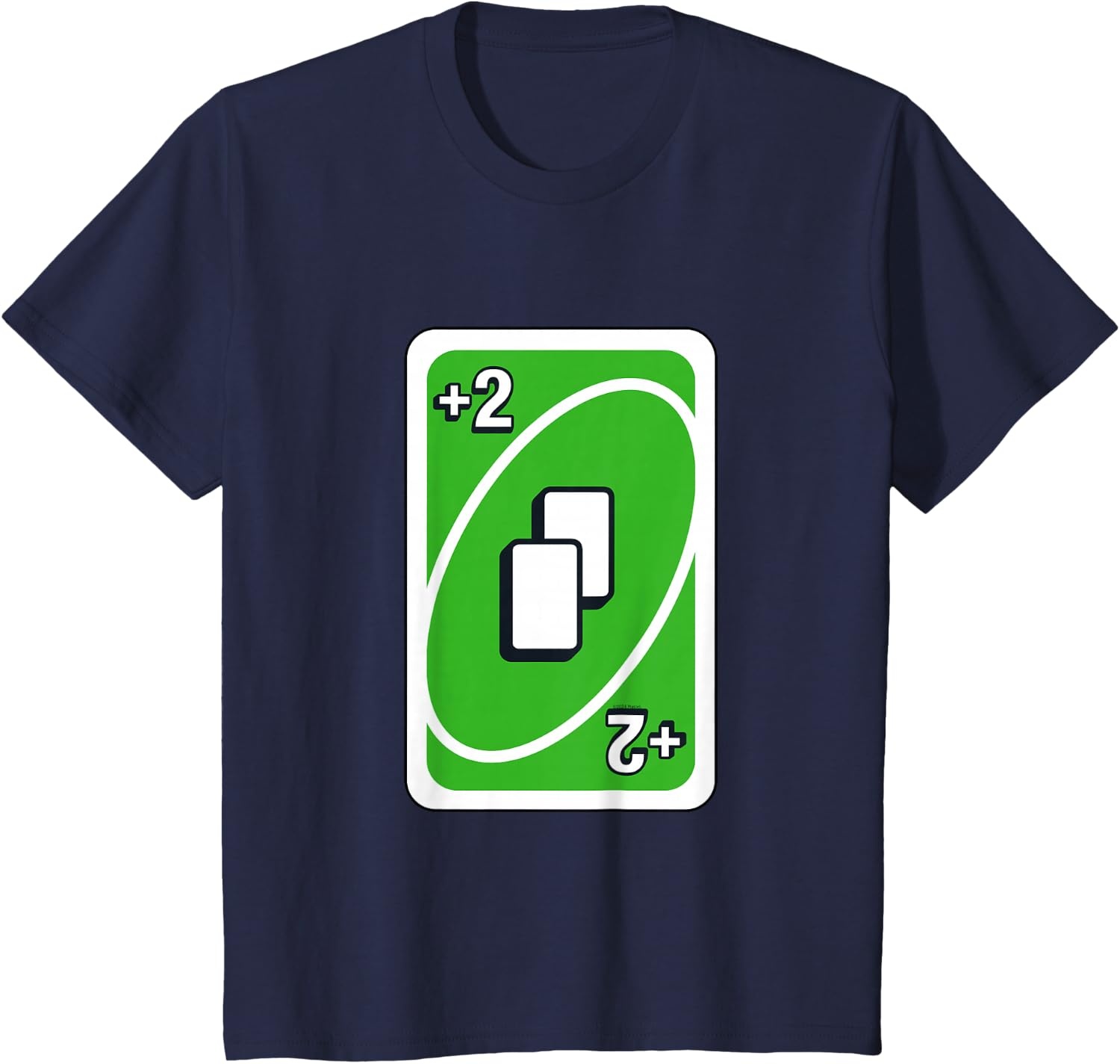 image:imageUNO Green Draw Two Card TShirtNavy Blue