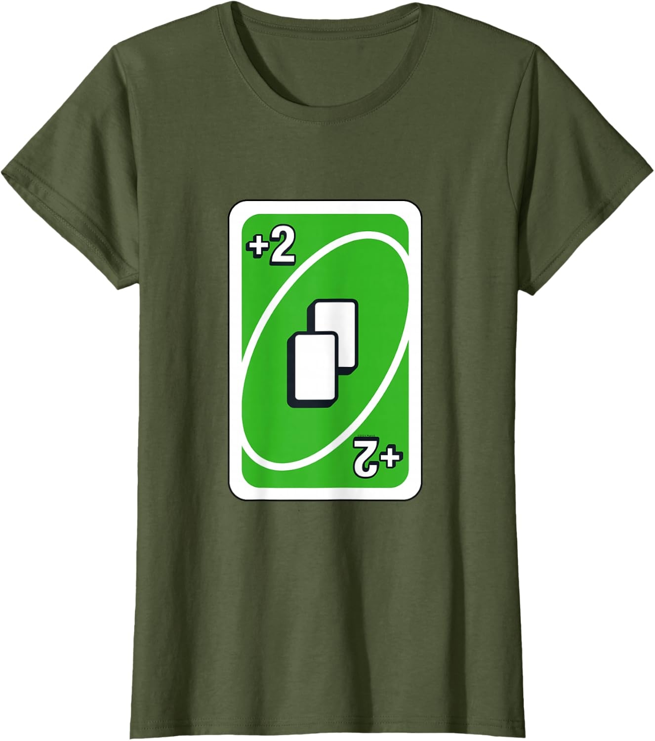image:imageUNO Green Draw Two Card TShirtOlive Green