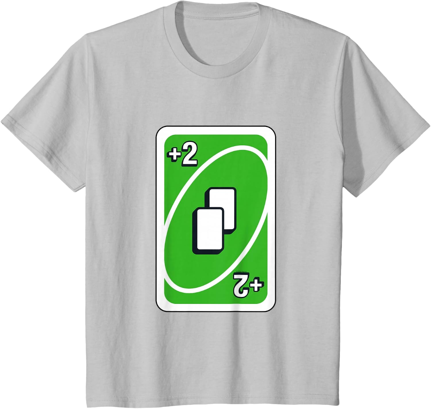 image:imageUNO Green Draw Two Card TShirtSilver Grey