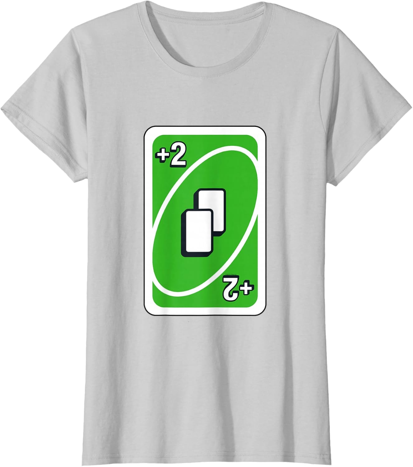 image:imageUNO Green Draw Two Card TShirtSilver Grey