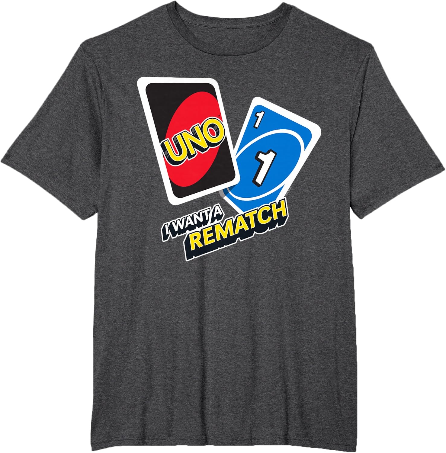 image:imageUNO I Want a Rematch TShirtDark Heather Grey