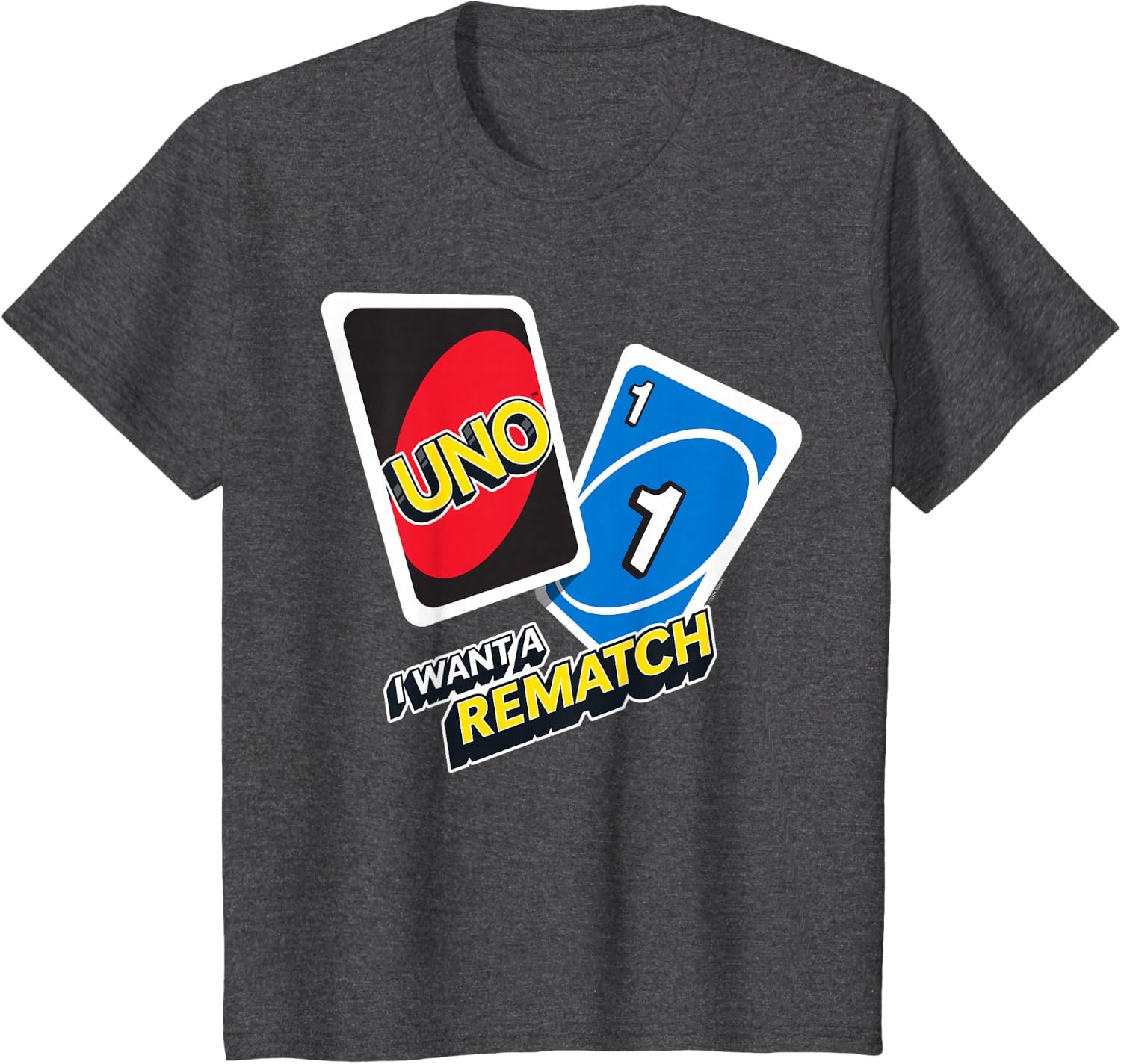image:imageUNO I Want a Rematch TShirtDark Heather Grey